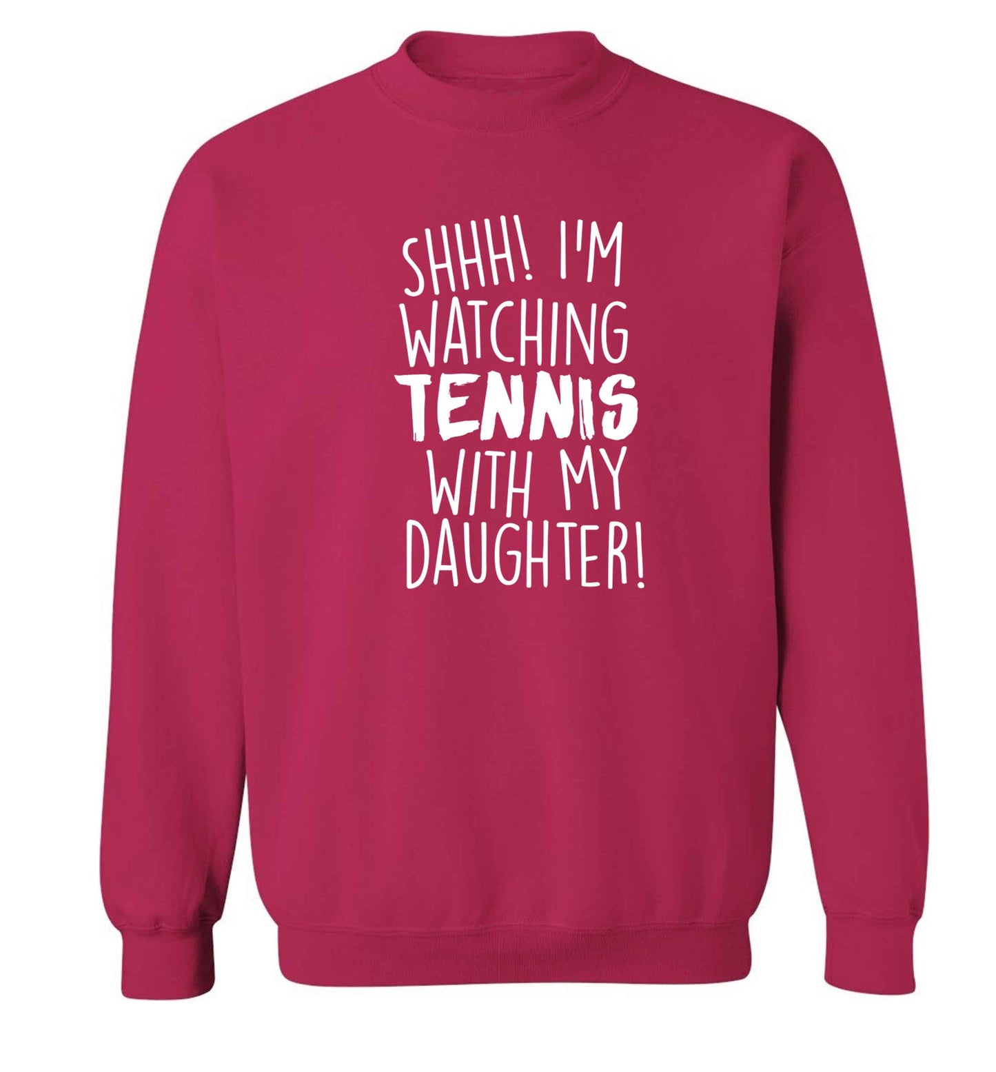 Shh! I'm watching tennis with my daughter! Adult's unisex pink Sweater 2XL