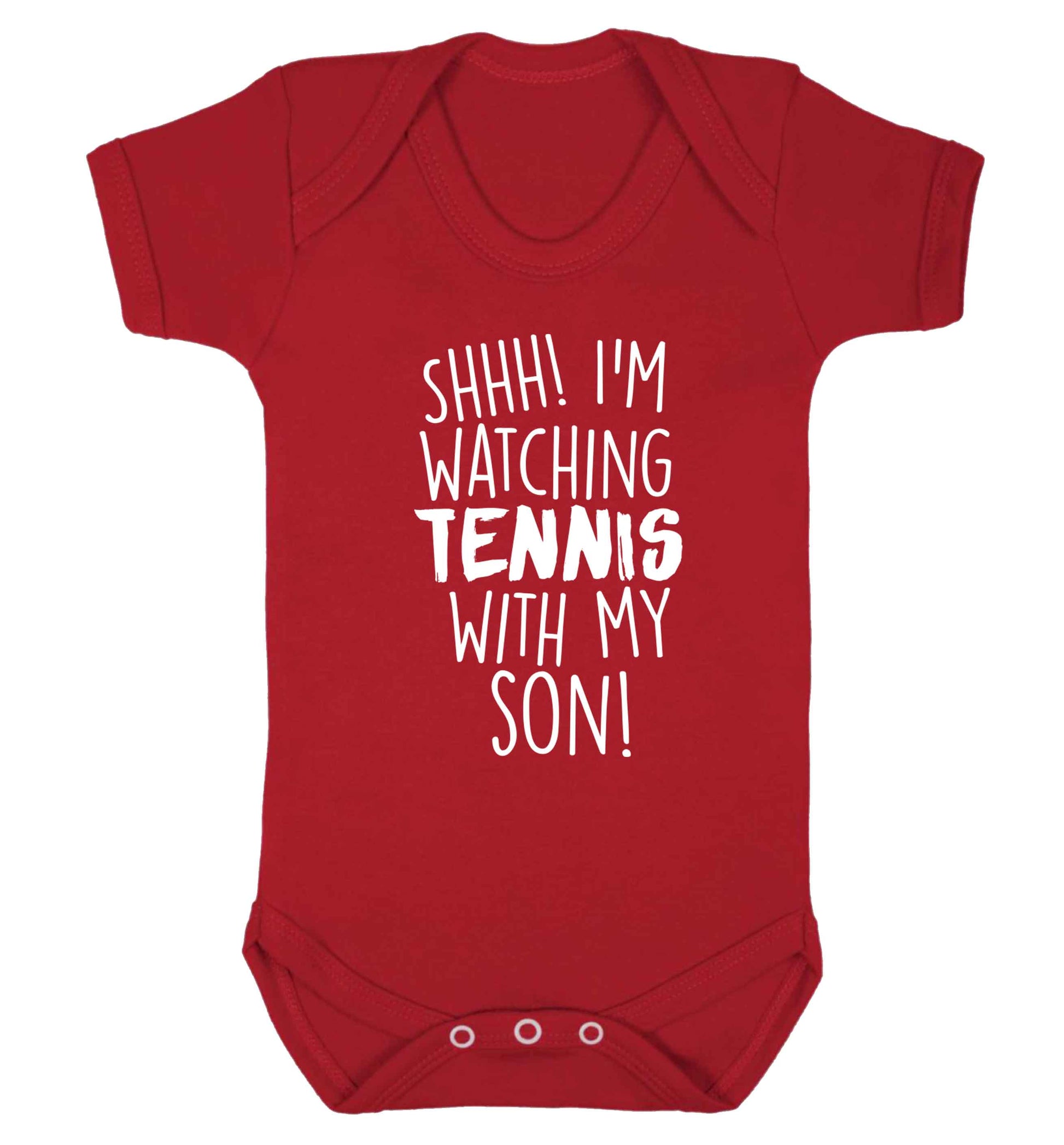 Shh! I'm watching tennis with my son! Baby Vest red 18-24 months
