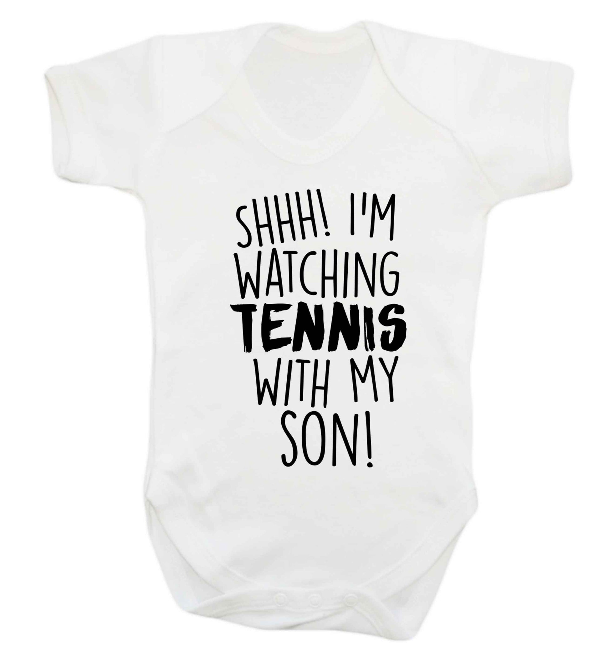 Shh! I'm watching tennis with my son! Baby Vest white 18-24 months