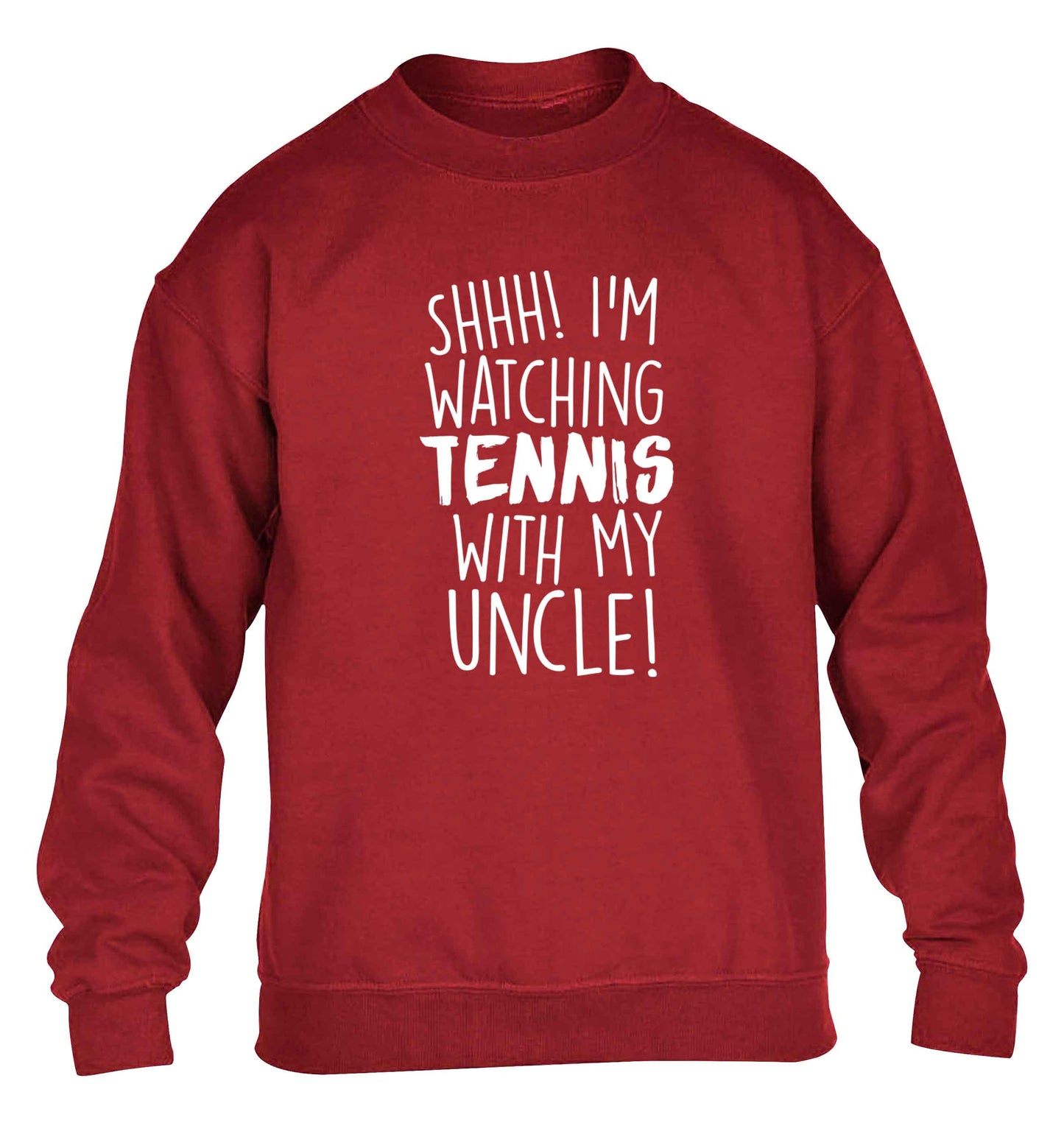 Shh! I'm watching tennis with my uncle! children's grey sweater 12-13 Years