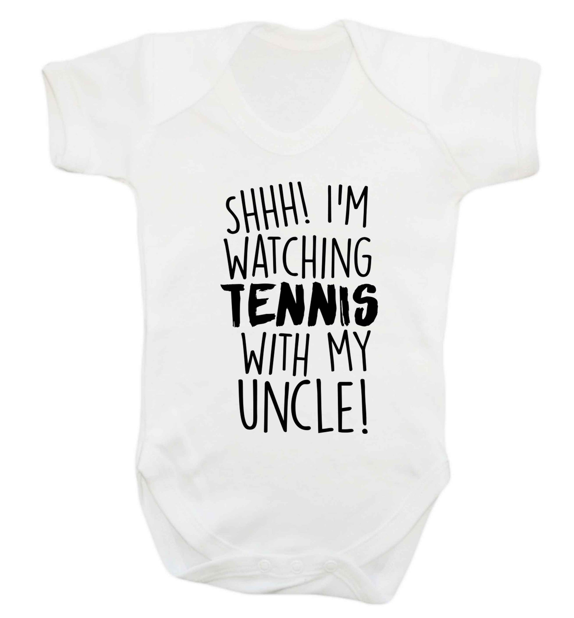 Shh! I'm watching tennis with my uncle! Baby Vest white 18-24 months