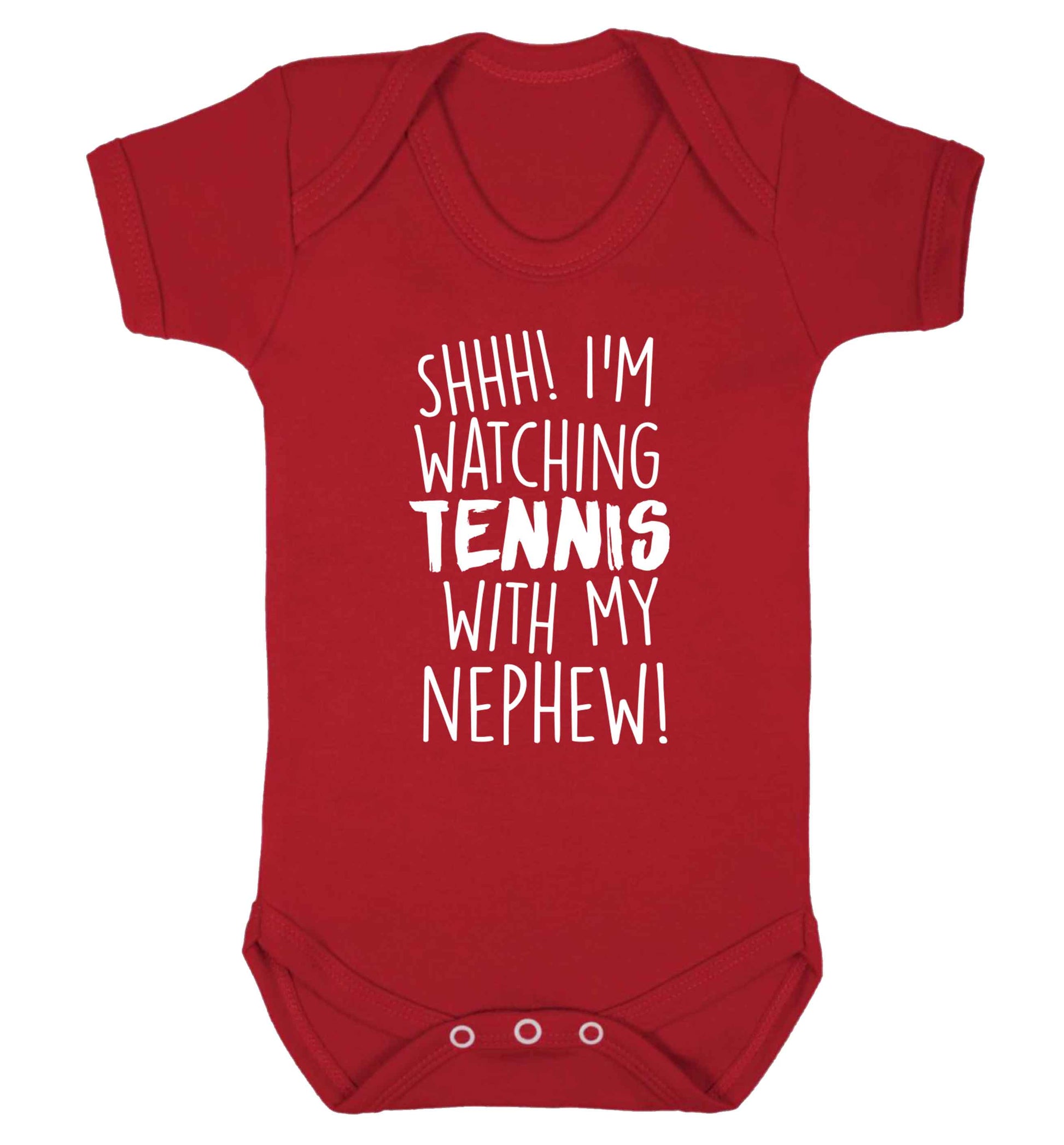 Shh! I'm watching tennis with my nephew! Baby Vest red 18-24 months