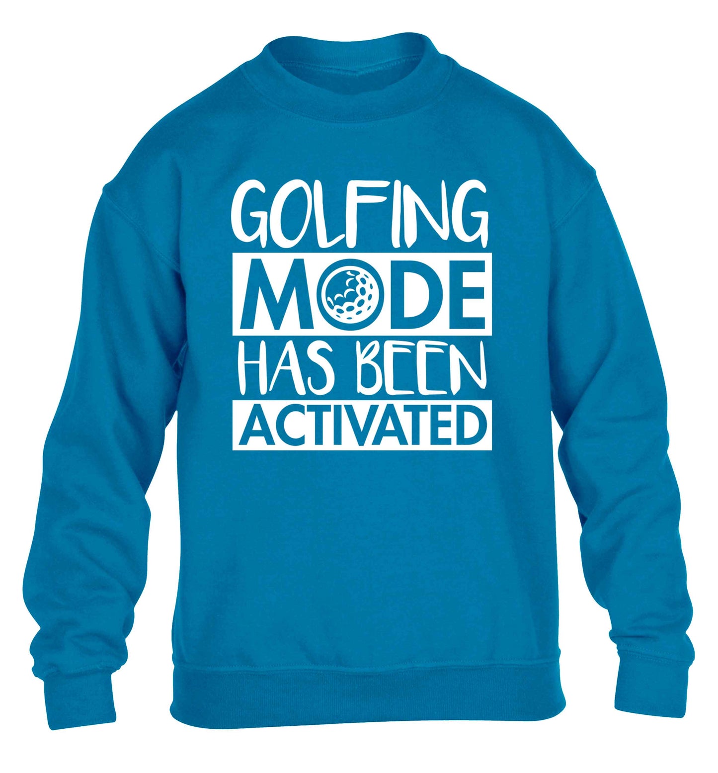 Golfing mode has been activated children's blue sweater 12-13 Years