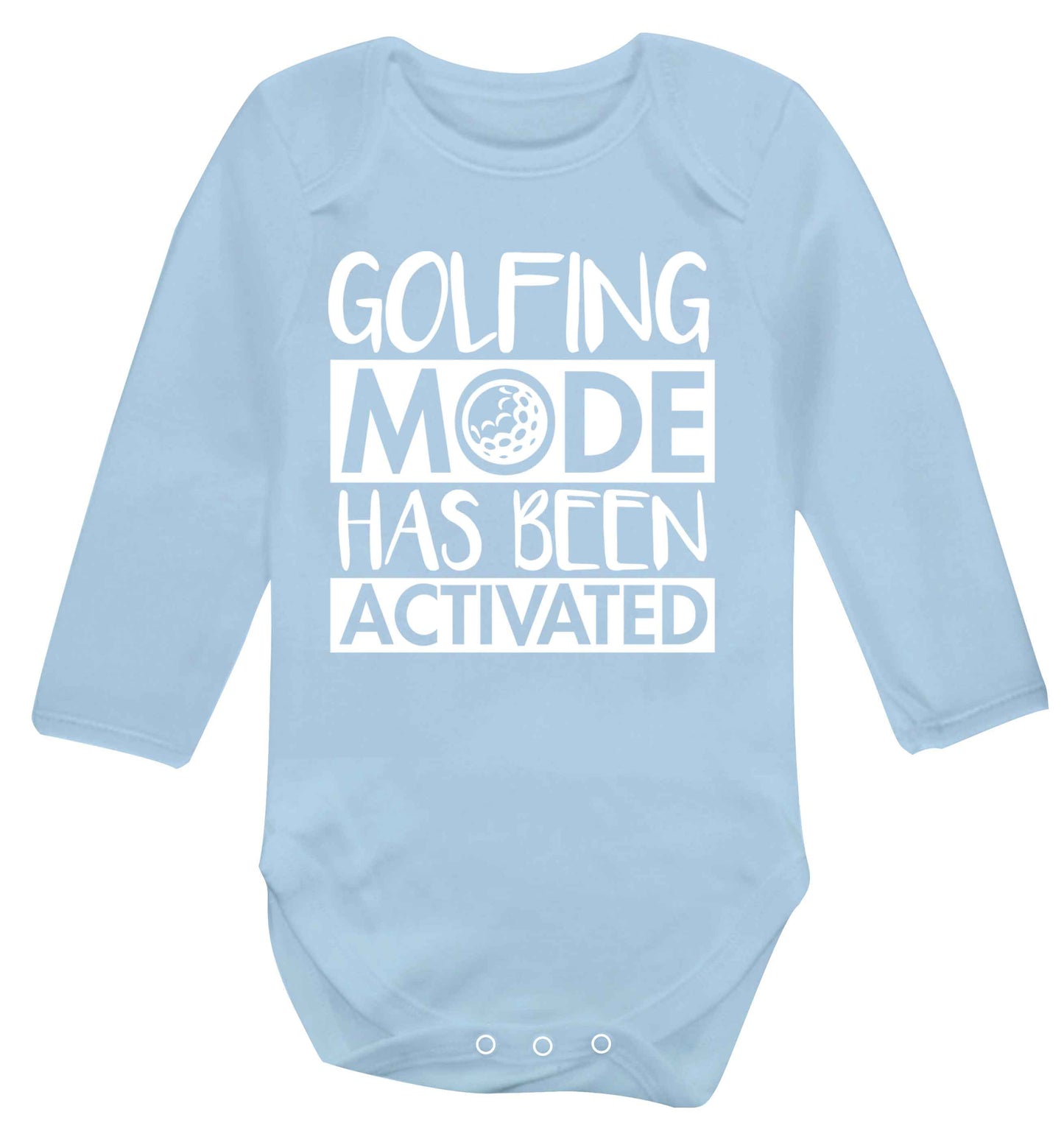 Golfing mode has been activated Baby Vest long sleeved pale blue 6-12 months