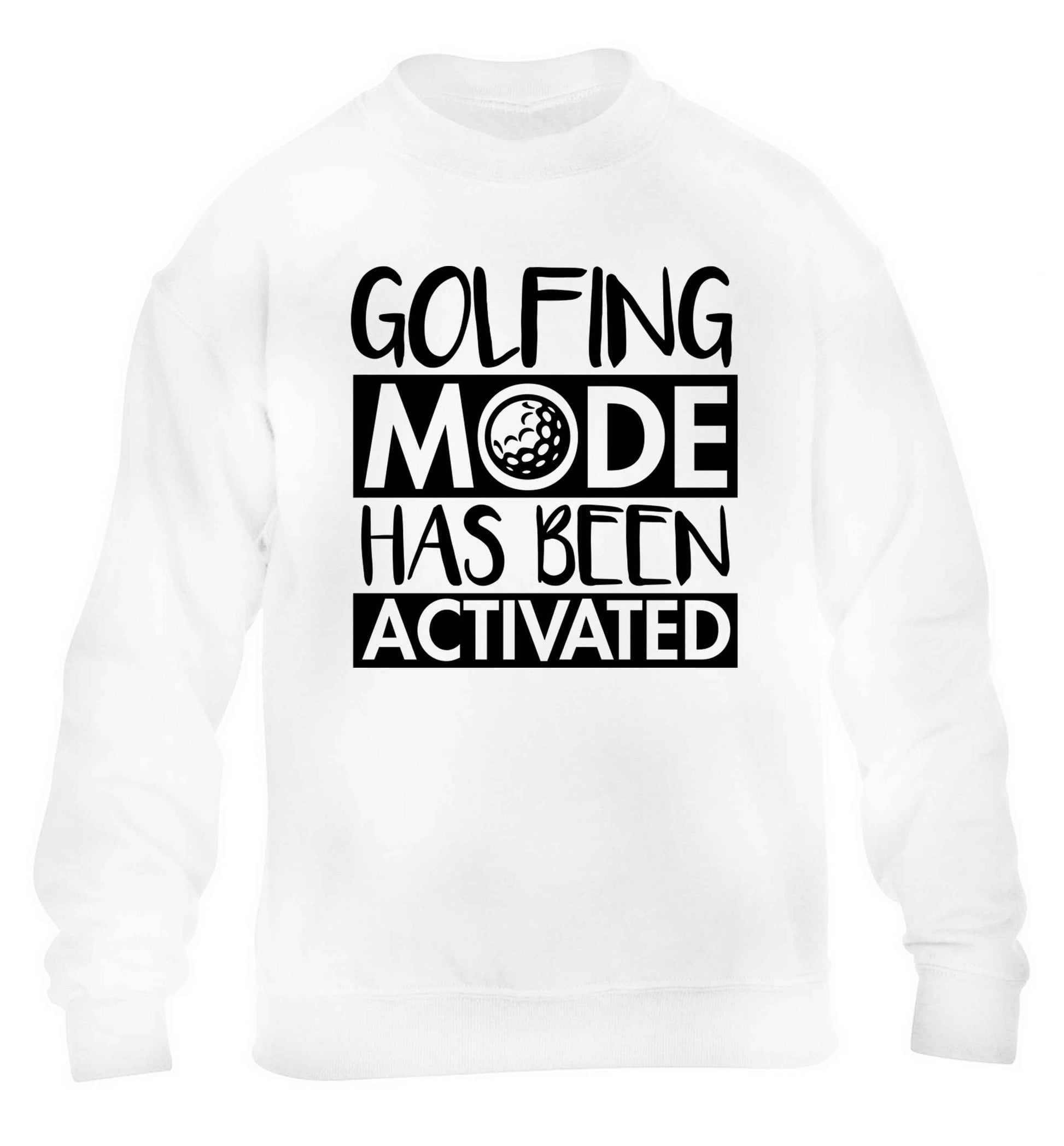 Golfing mode has been activated children's white sweater 12-13 Years