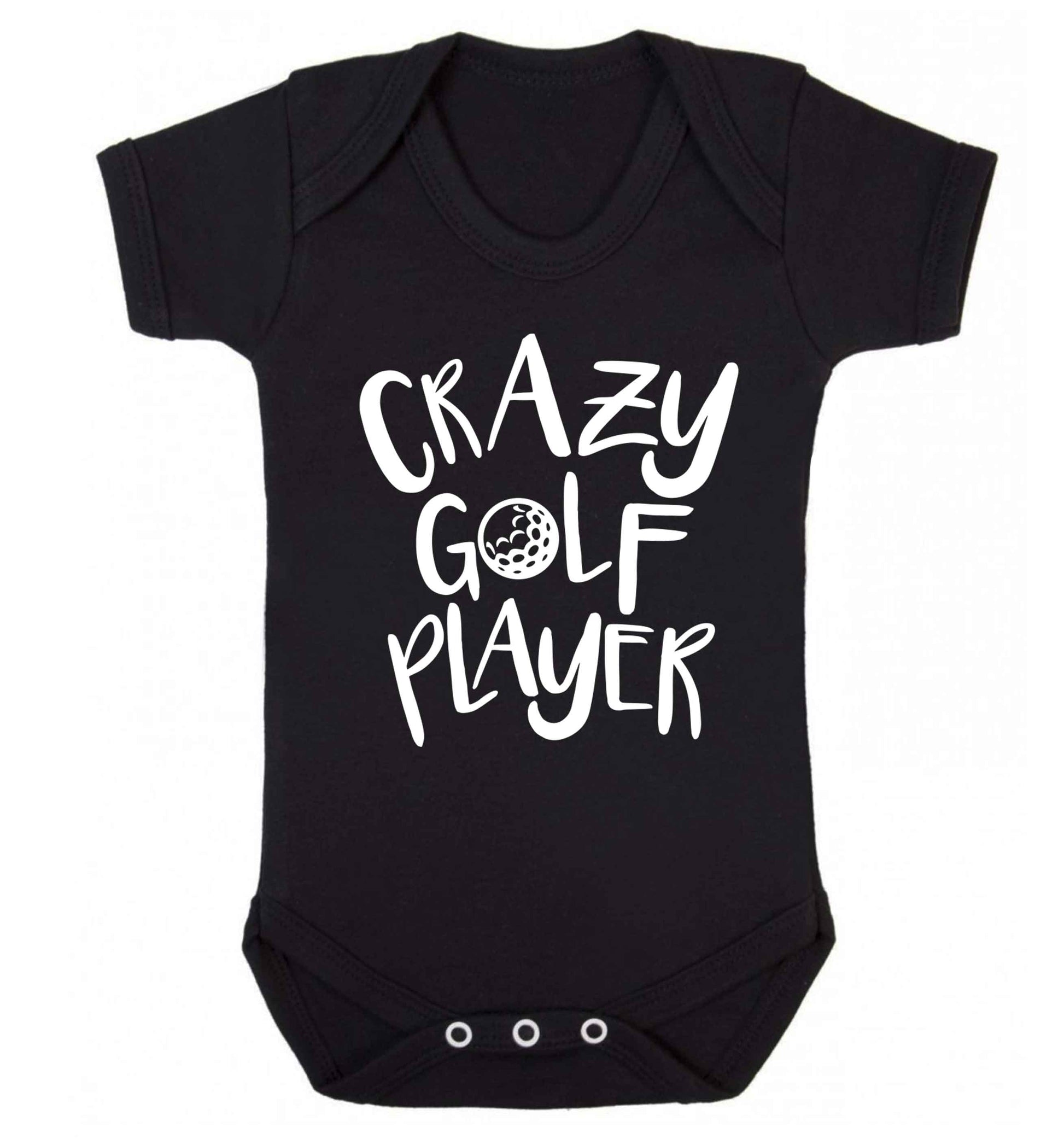 Crazy golf player Baby Vest black 18-24 months