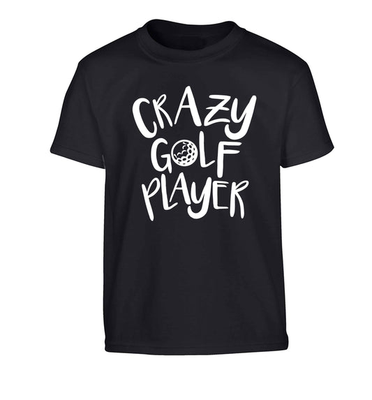Crazy golf player Children's black Tshirt 12-13 Years
