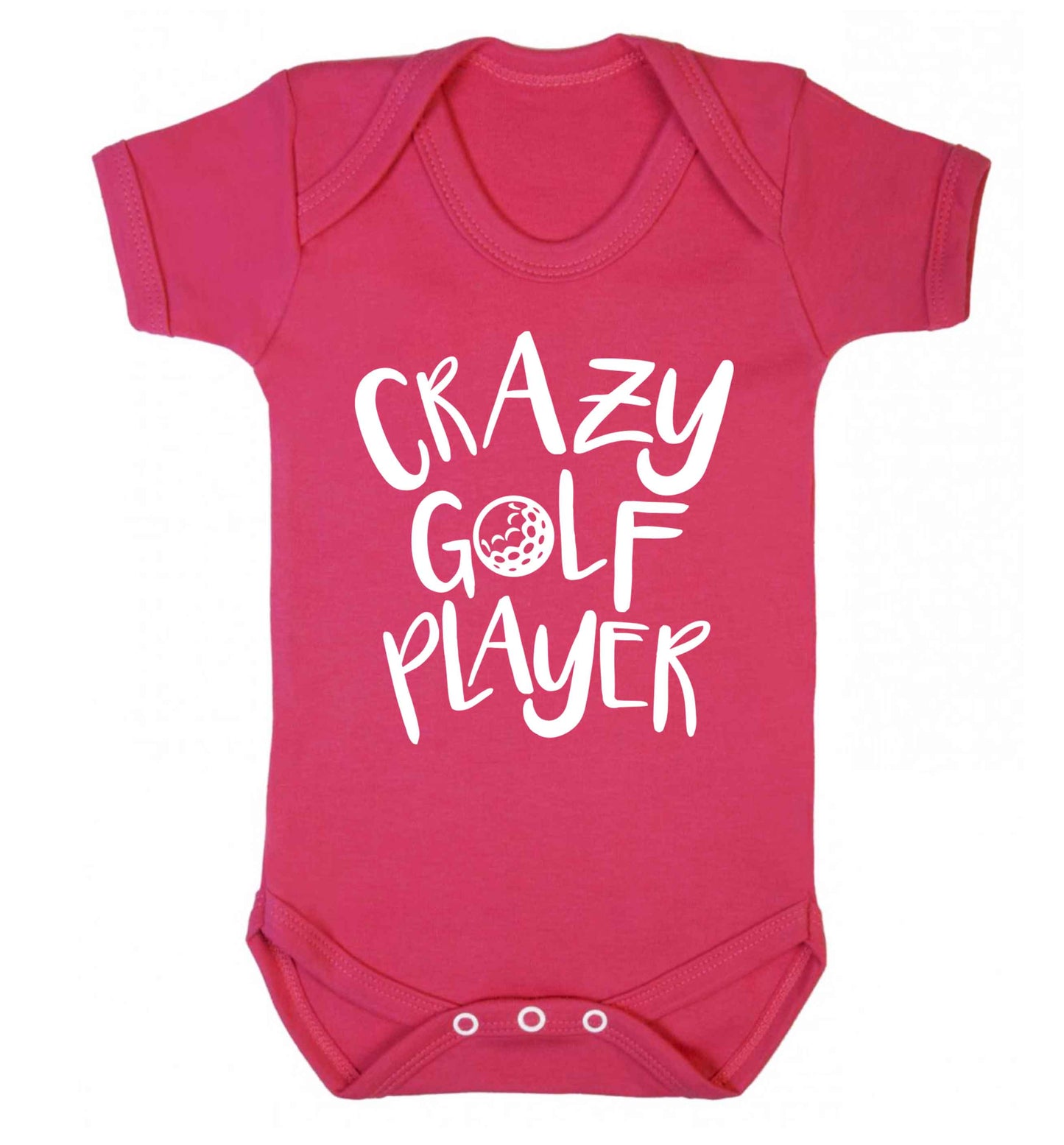 Crazy golf player Baby Vest dark pink 18-24 months
