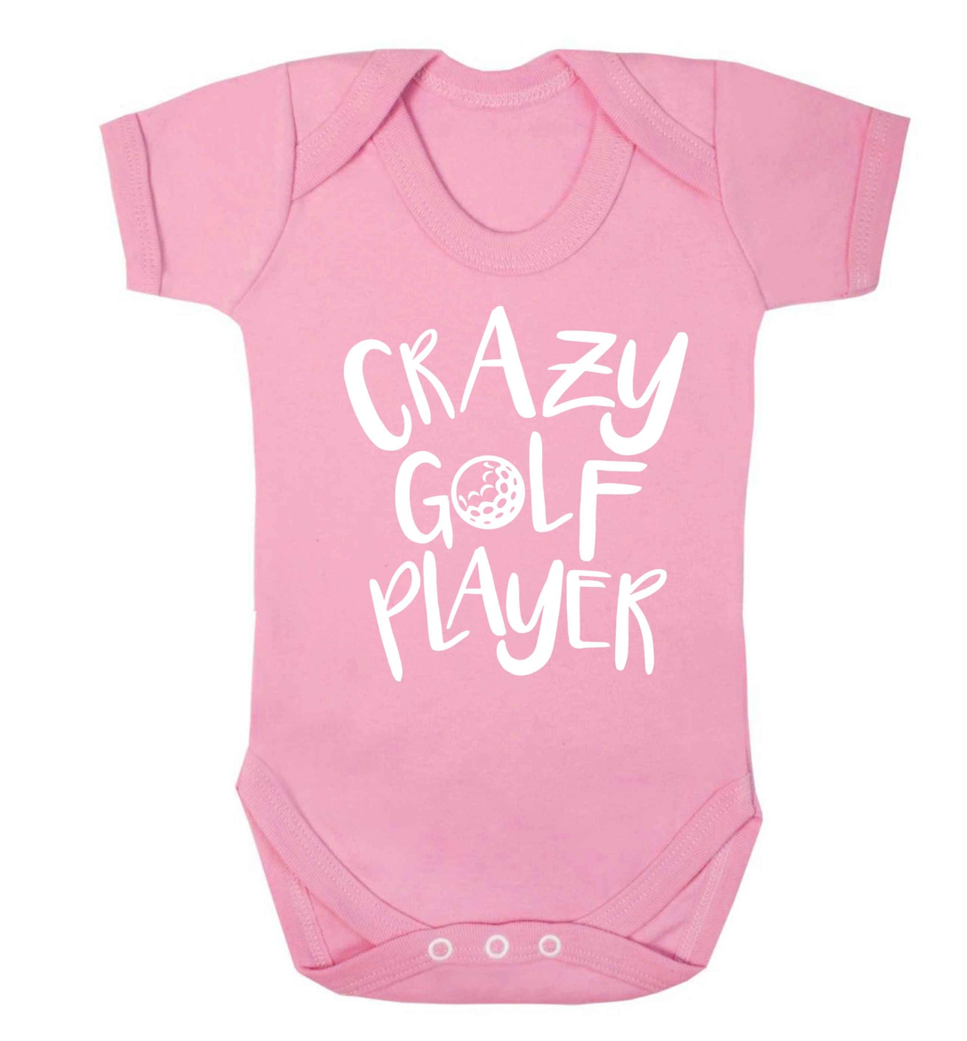 Crazy golf player Baby Vest pale pink 18-24 months