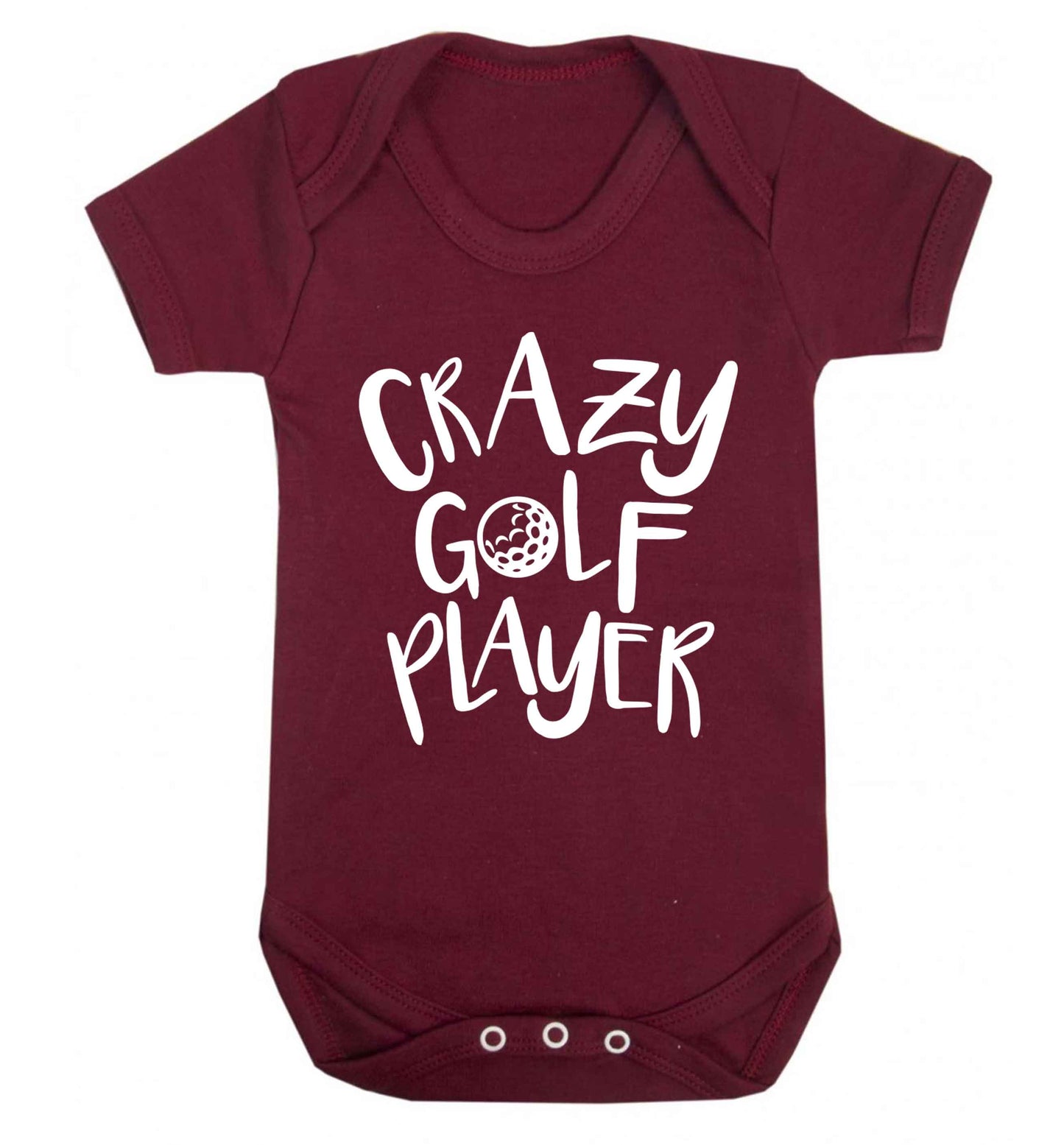 Crazy golf player Baby Vest maroon 18-24 months