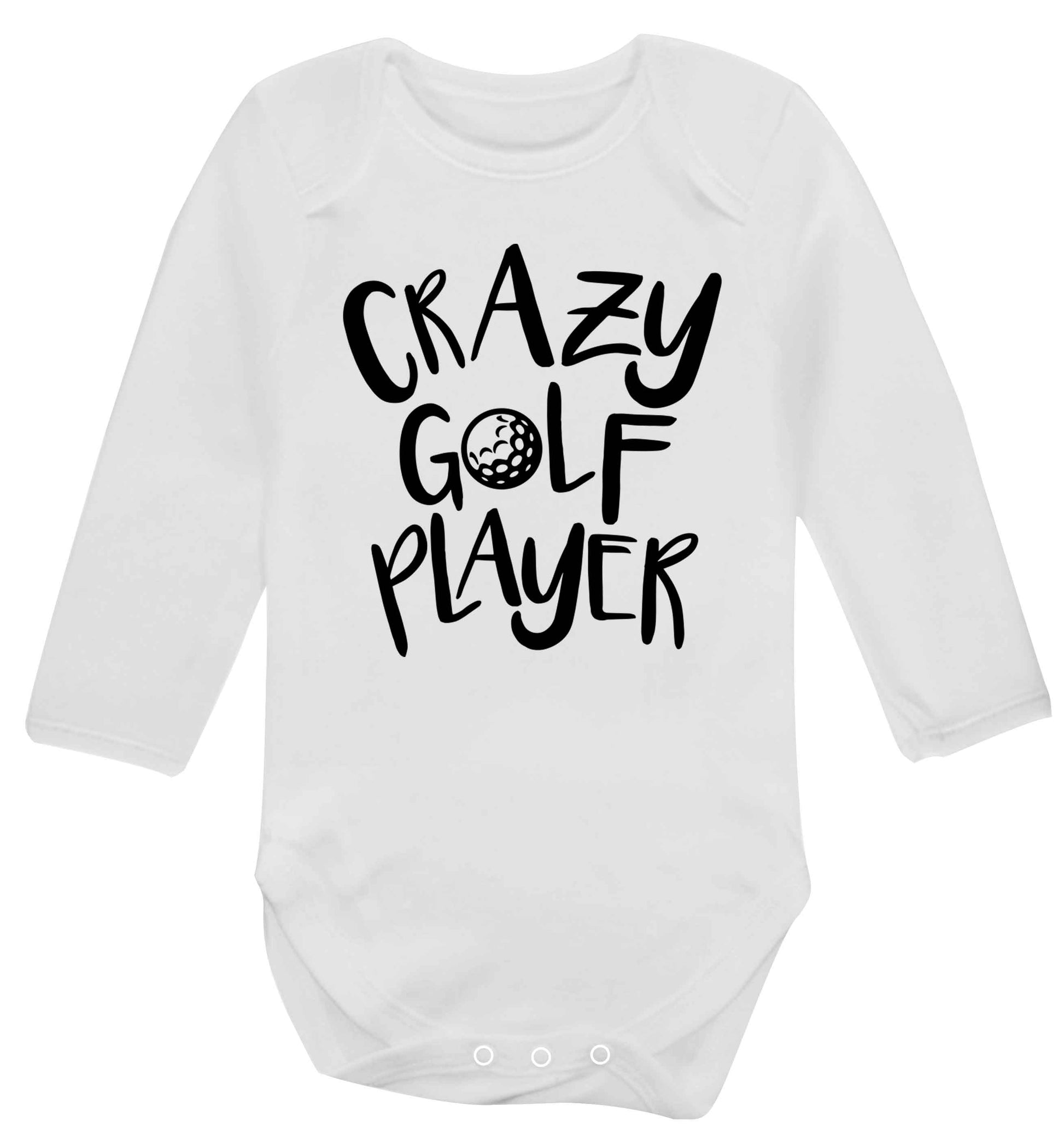 Crazy golf player Baby Vest long sleeved white 6-12 months