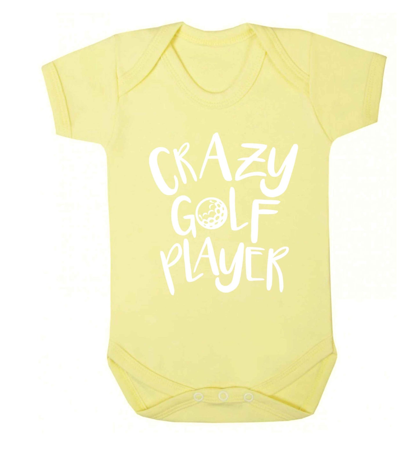 Crazy golf player Baby Vest pale yellow 18-24 months