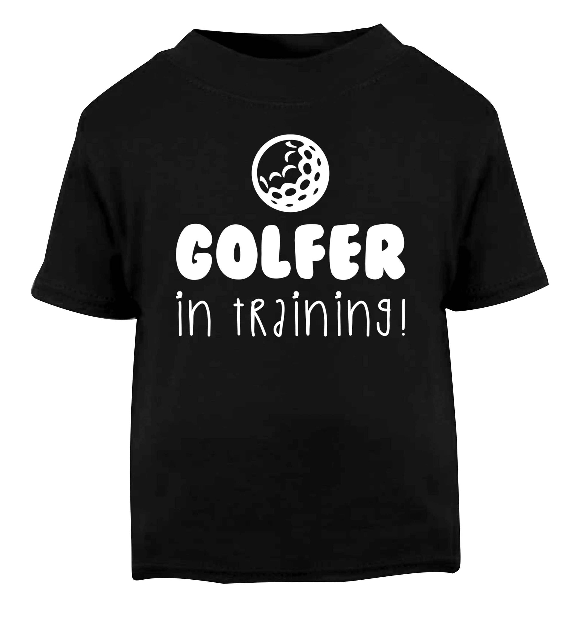 Golfer in training Black Baby Toddler Tshirt 2 years