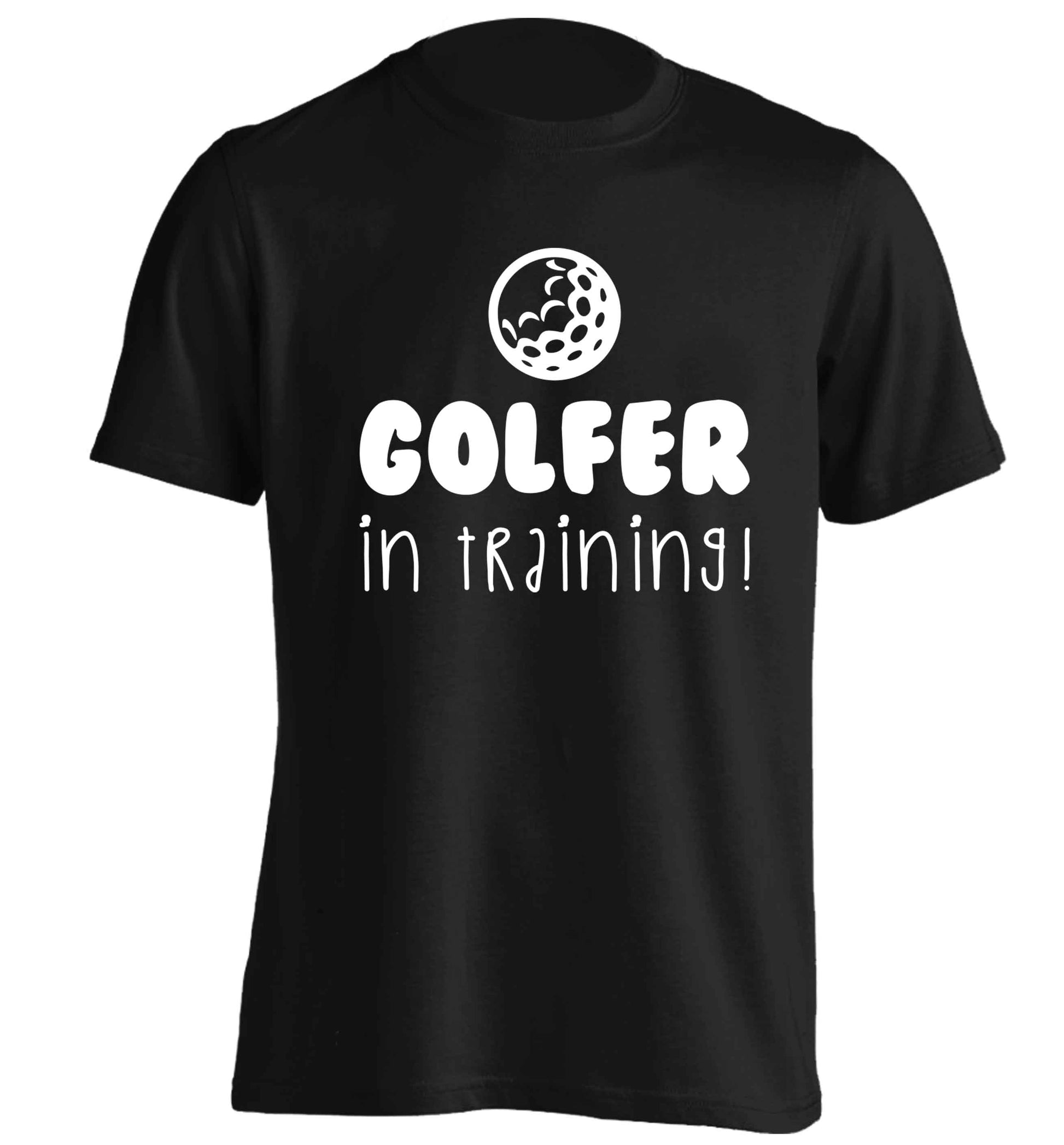 Golfer in training adults unisex black Tshirt 2XL