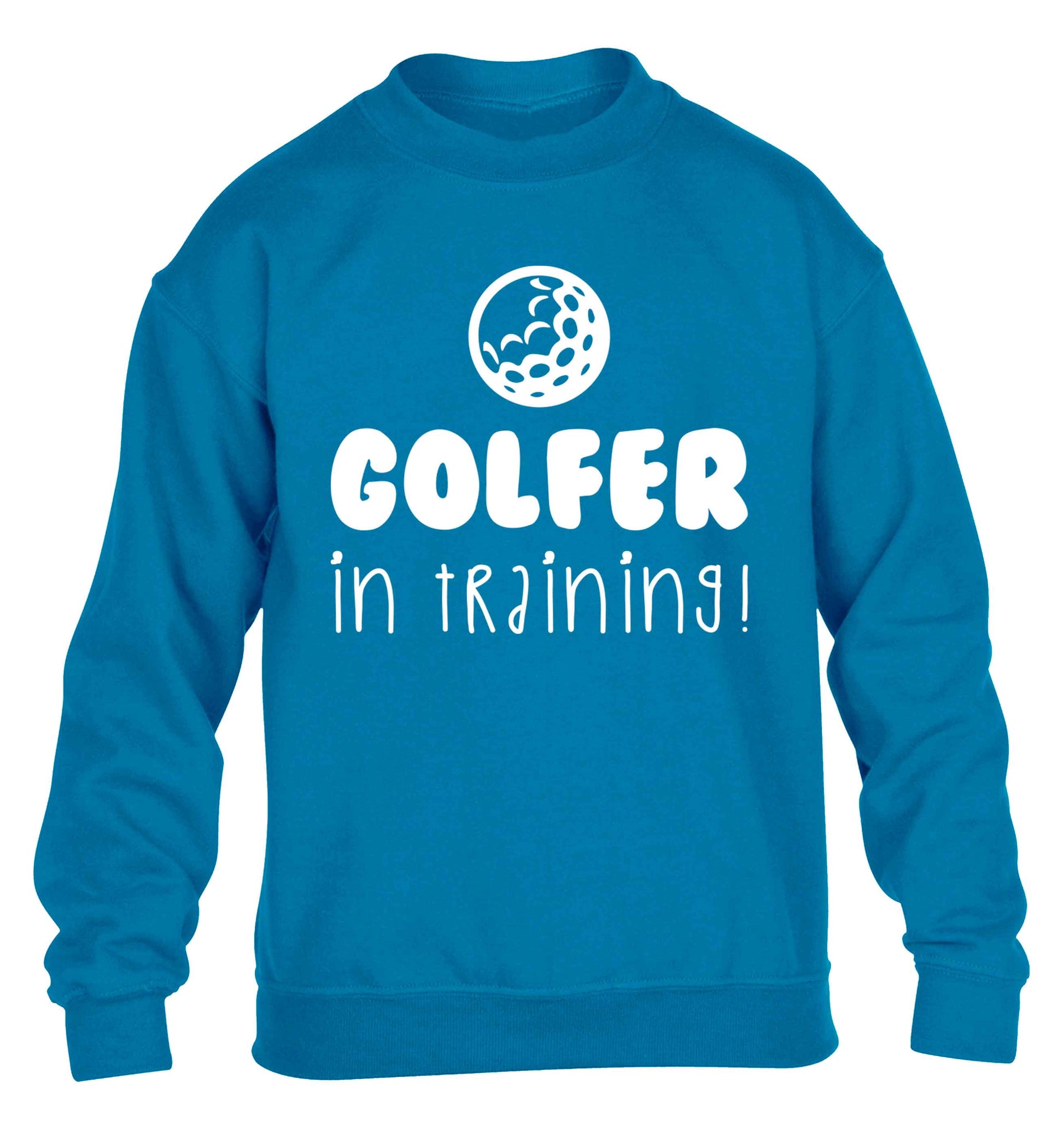 Golfer in training children's blue sweater 12-13 Years