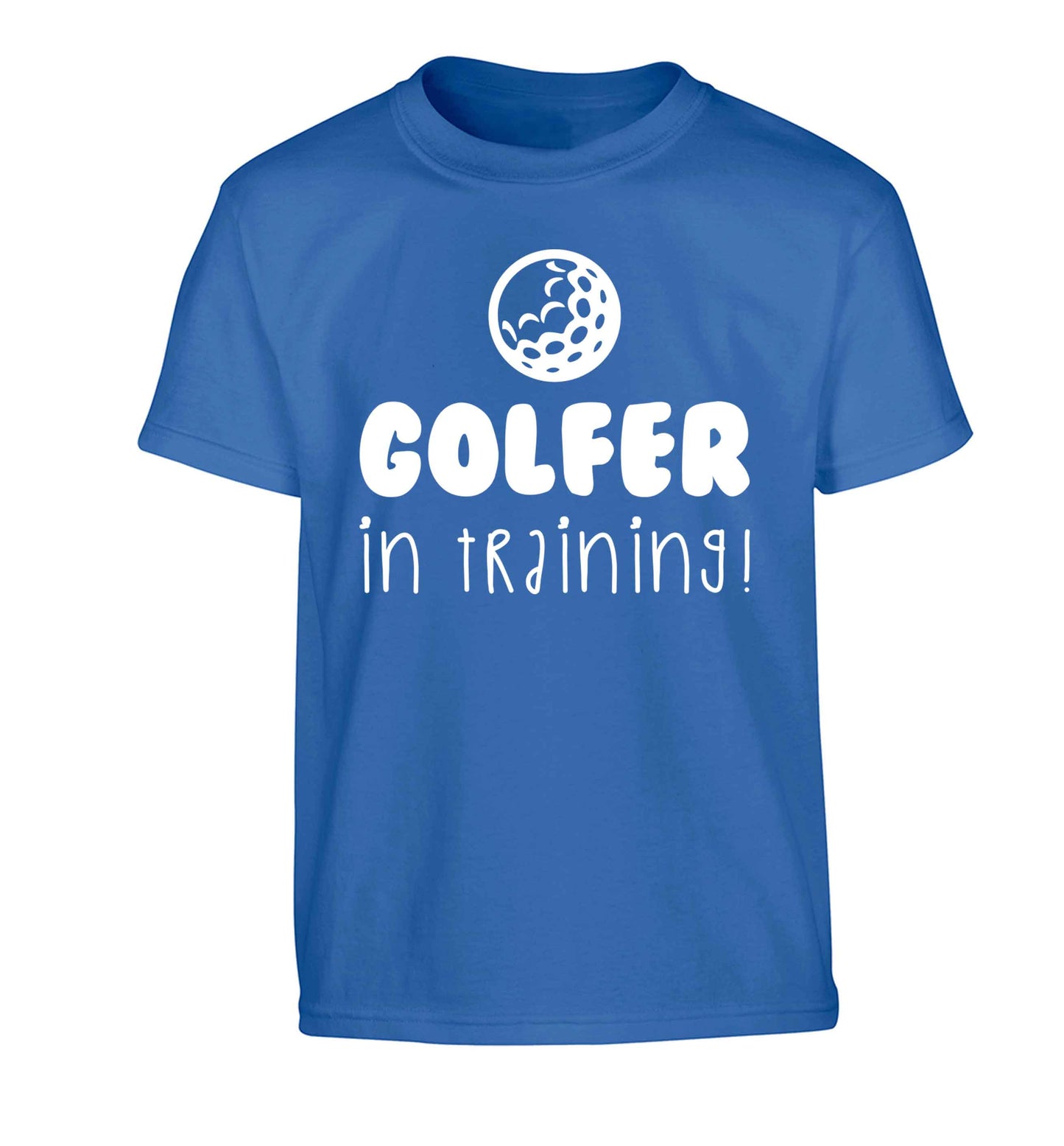 Golfer in training Children's blue Tshirt 12-13 Years