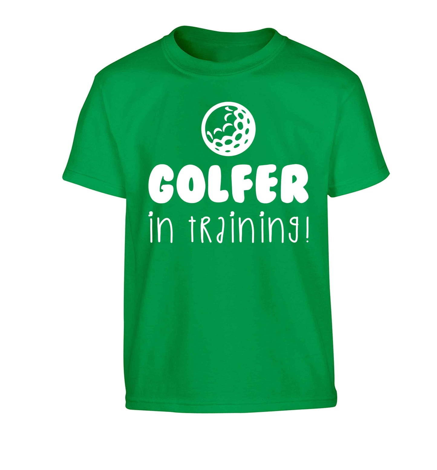 Golfer in training Children's green Tshirt 12-13 Years