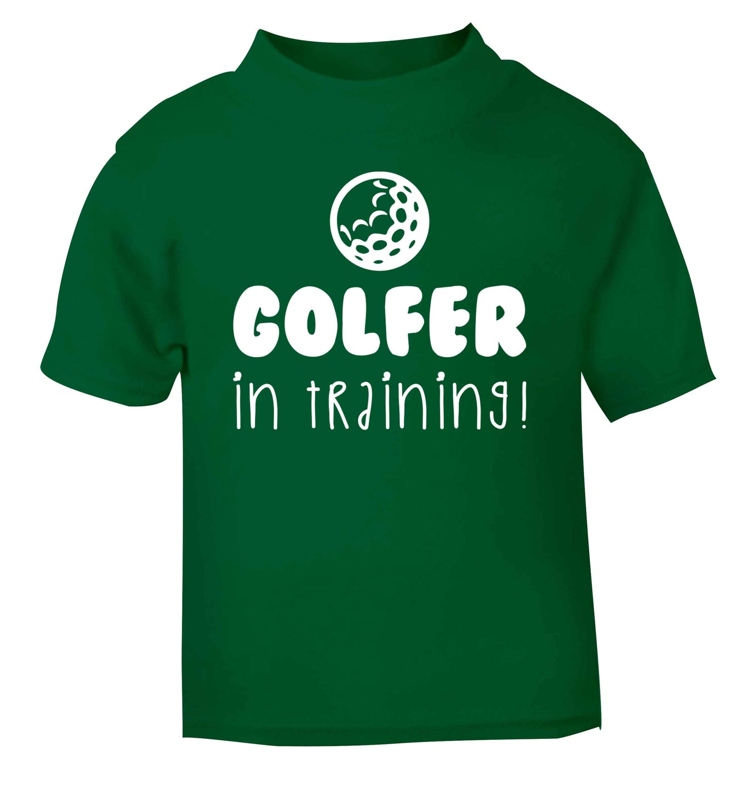Golfer in training green Baby Toddler Tshirt 2 Years