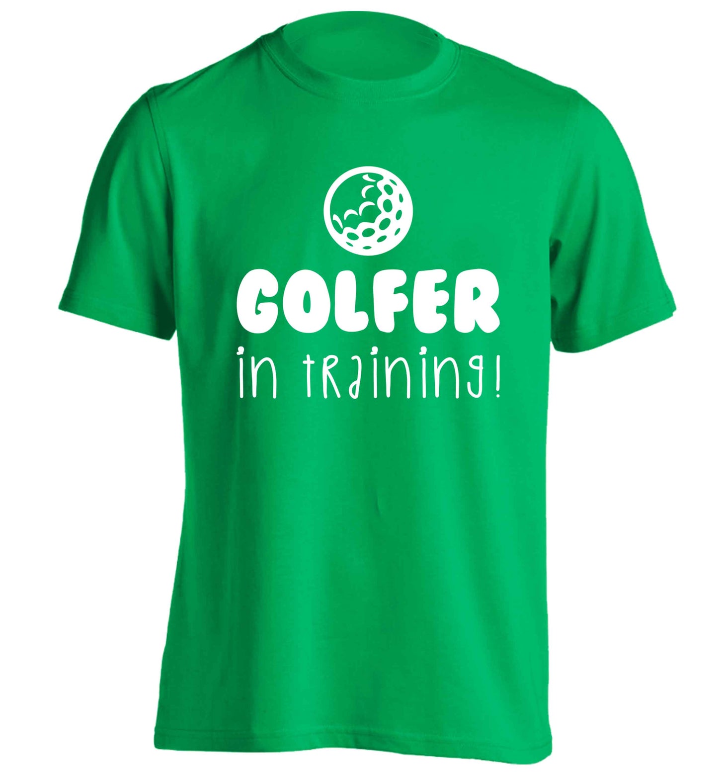 Golfer in training adults unisex green Tshirt 2XL