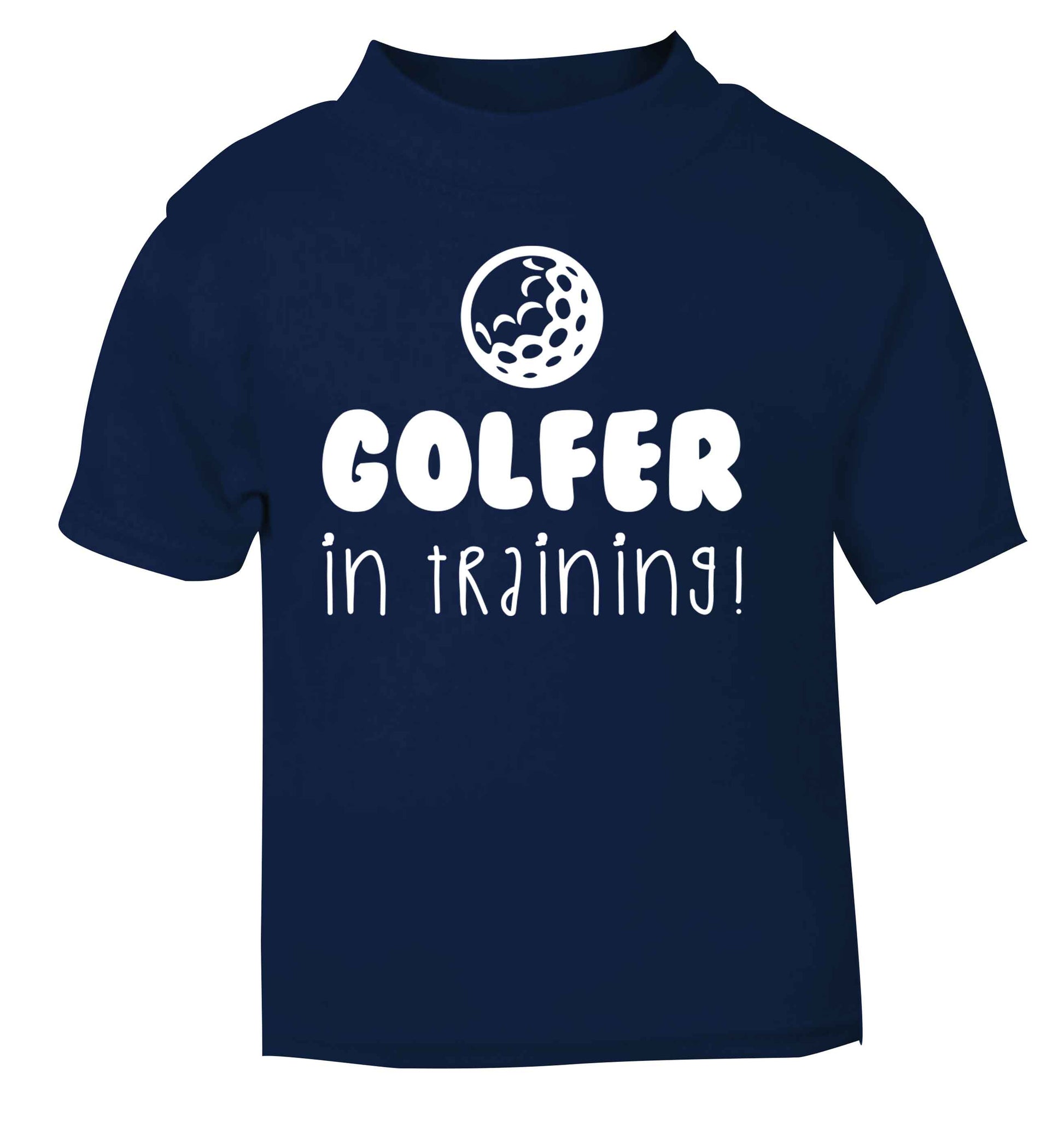 Golfer in training navy Baby Toddler Tshirt 2 Years