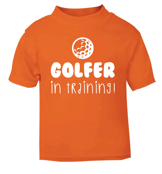 Golfer in training orange Baby Toddler Tshirt 2 Years
