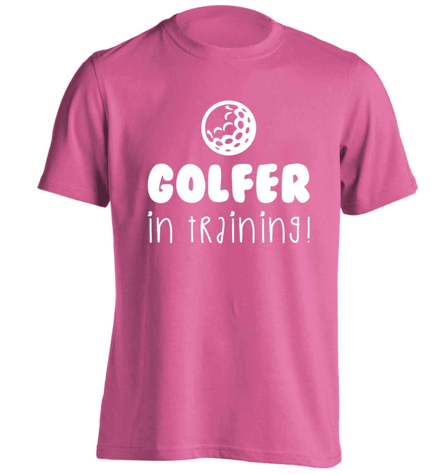 Golfer in training adults unisex pink Tshirt 2XL