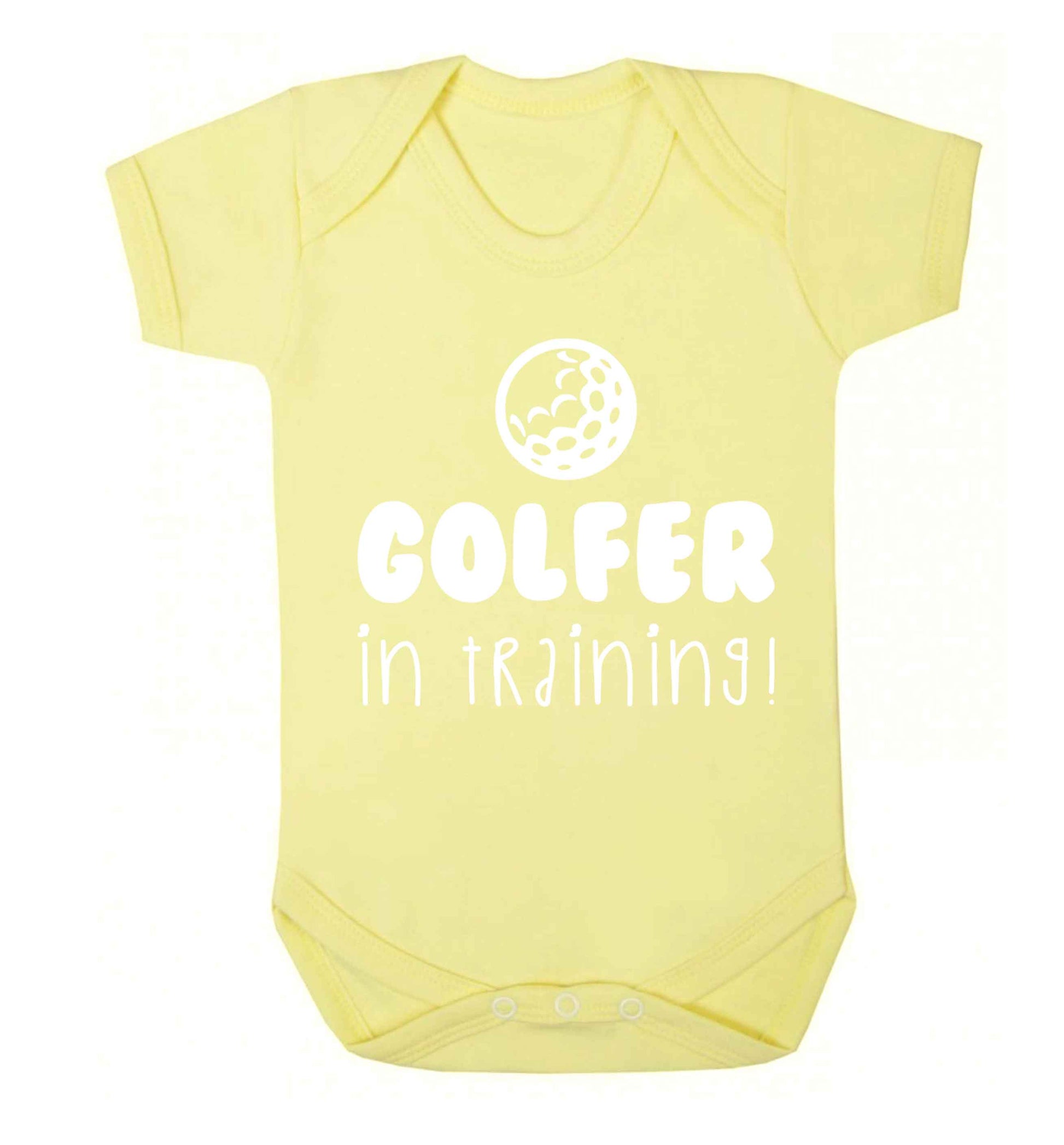 Golfer in training Baby Vest pale yellow 18-24 months