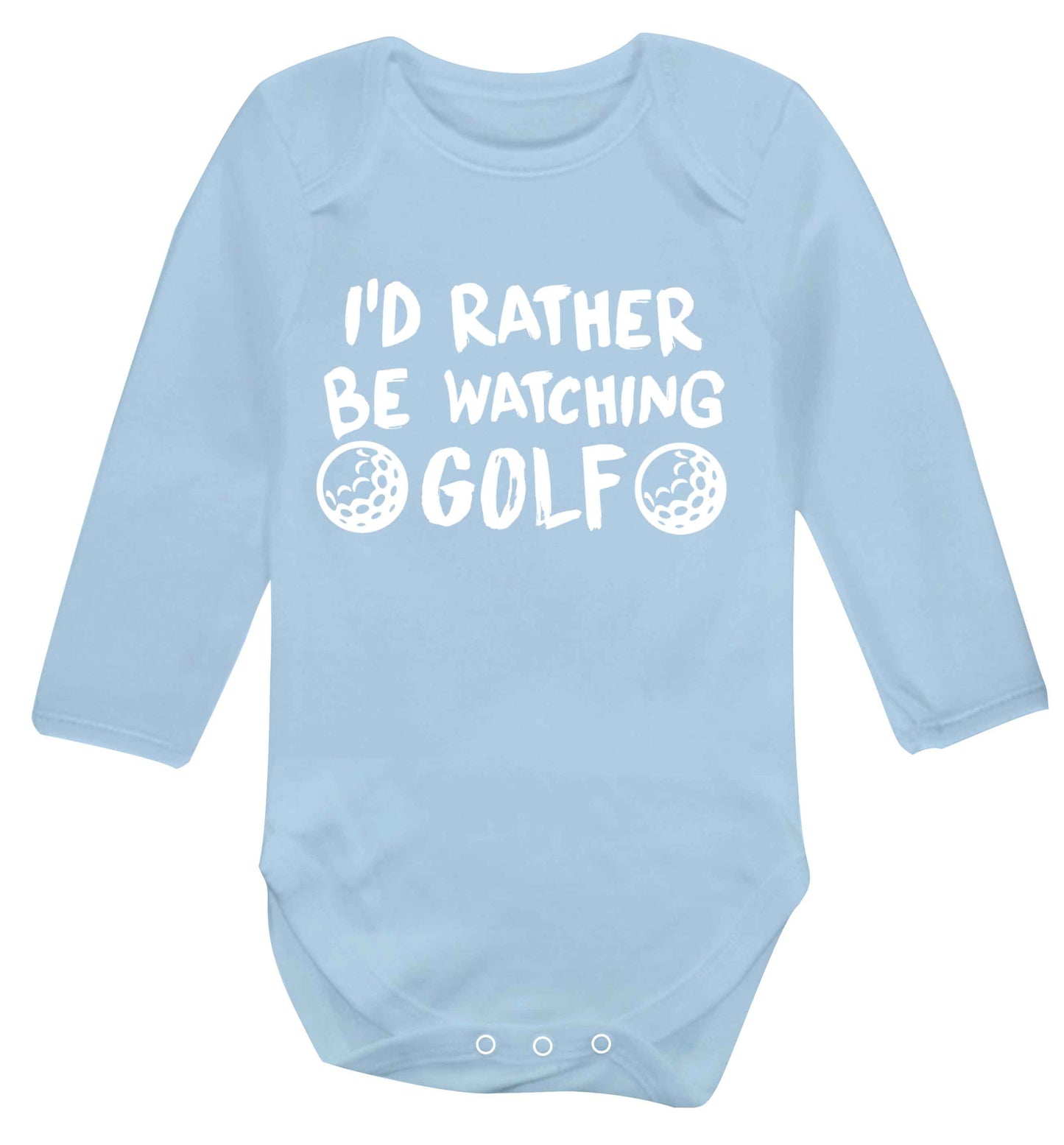 I'd rather be watching golf Baby Vest long sleeved pale blue 6-12 months