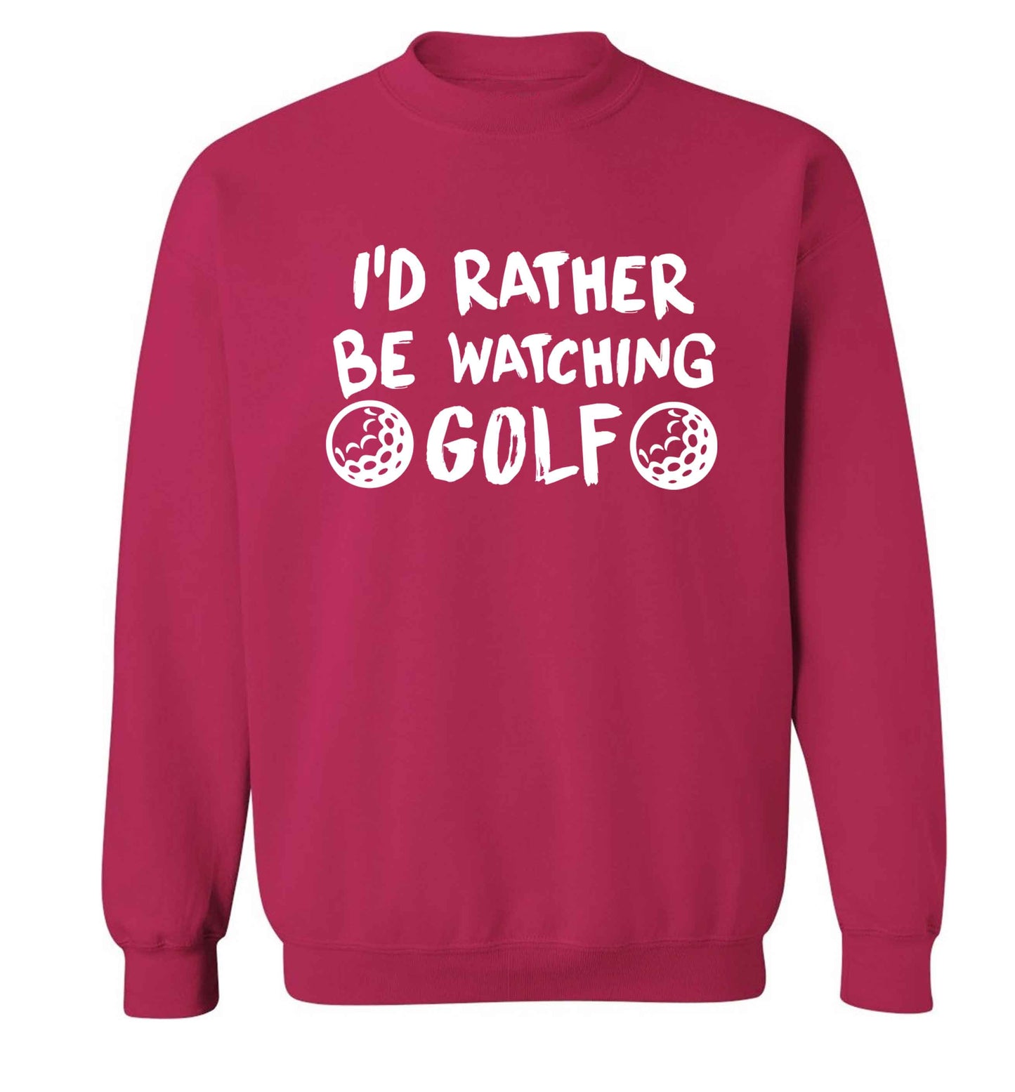 I'd rather be watching golf Adult's unisex pink Sweater 2XL