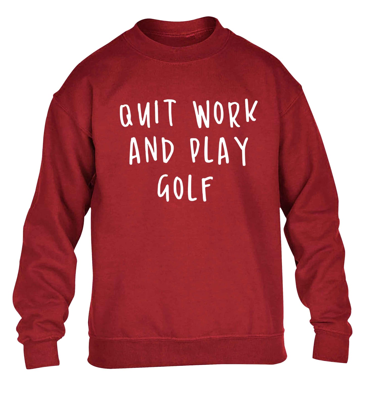 Quit work and play golf children's grey sweater 12-13 Years