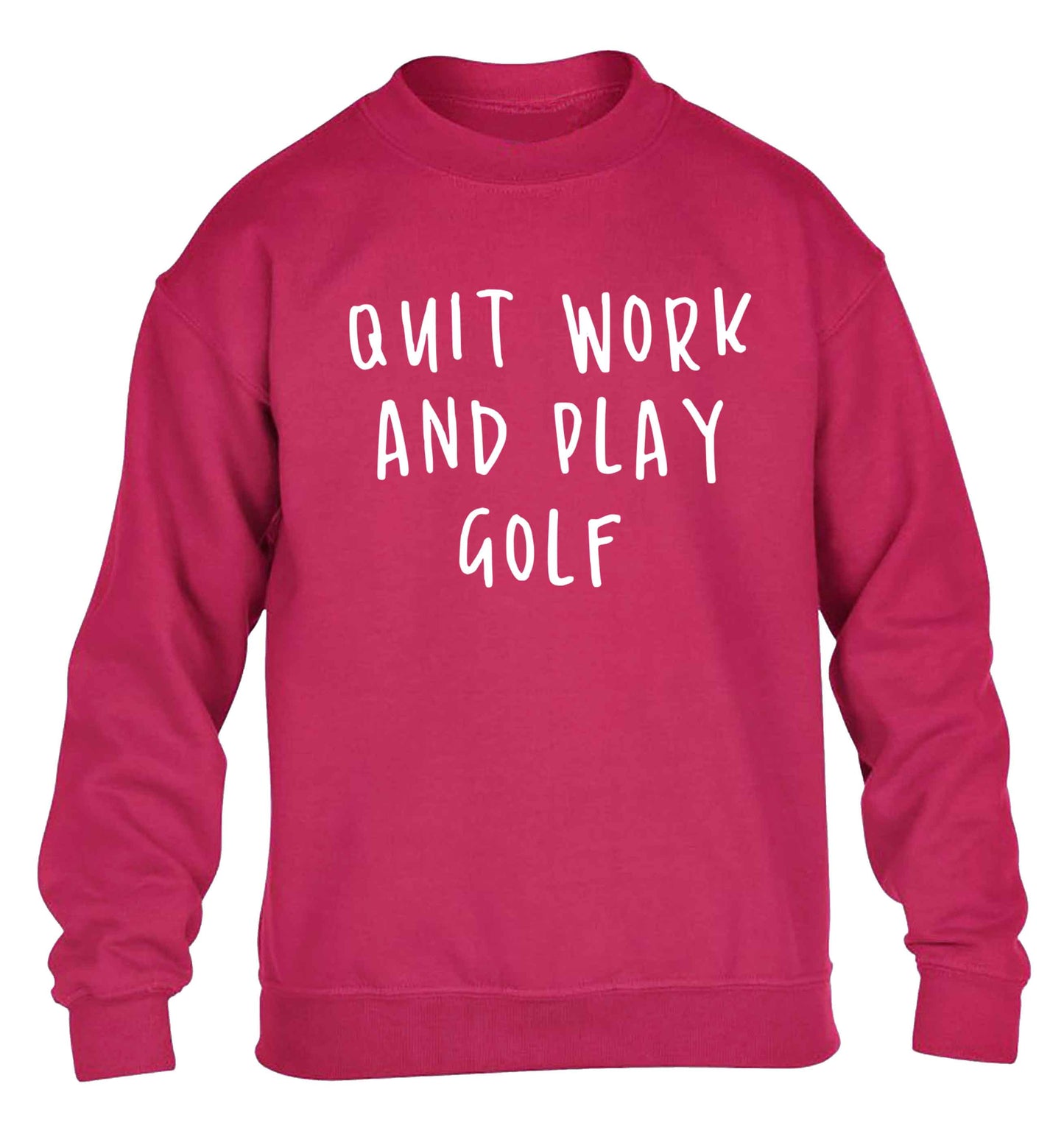 Quit work and play golf children's pink sweater 12-13 Years