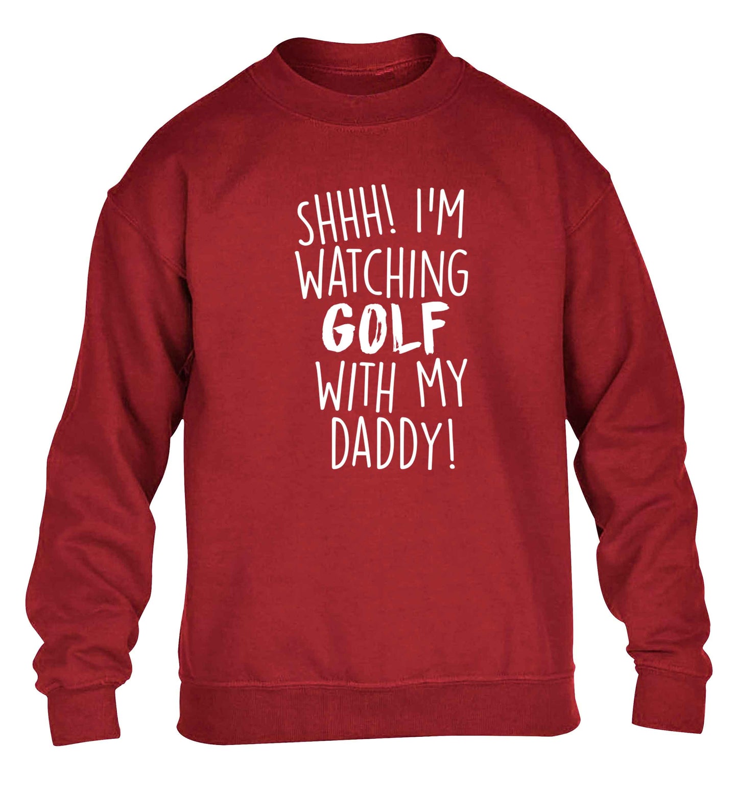 Shh I'm watching golf with my daddy children's grey sweater 12-13 Years