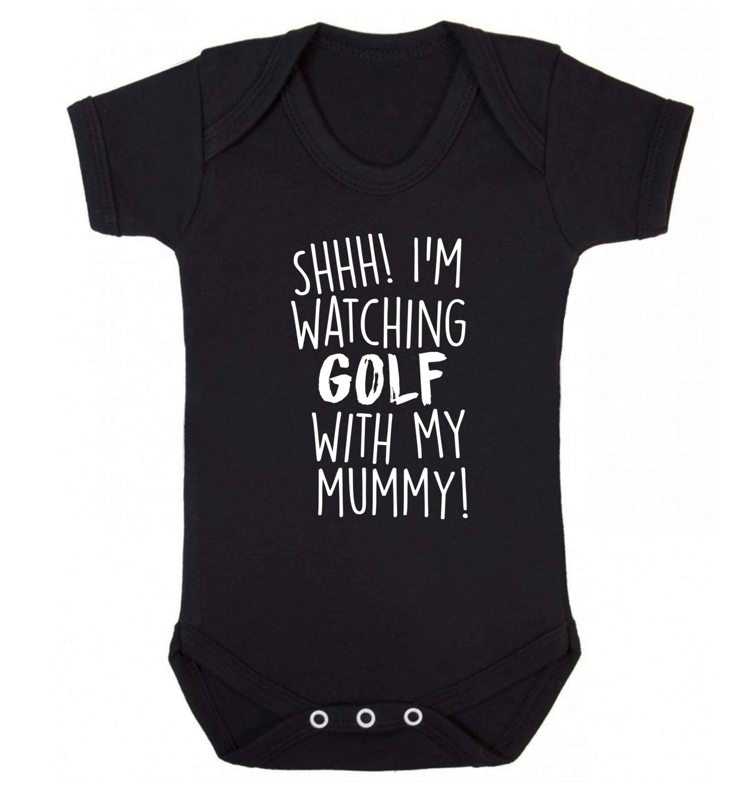 Shh I'm watching golf with my mummy Baby Vest black 18-24 months