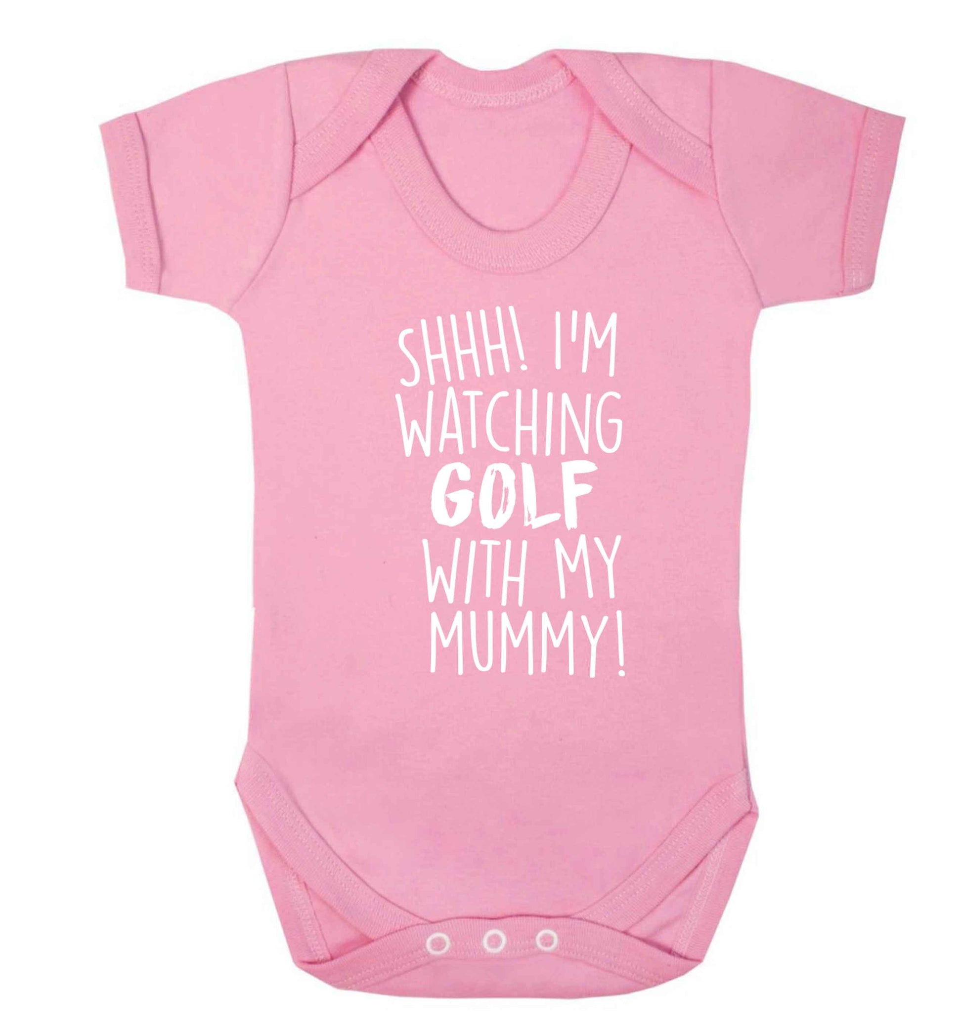 Shh I'm watching golf with my mummy Baby Vest pale pink 18-24 months