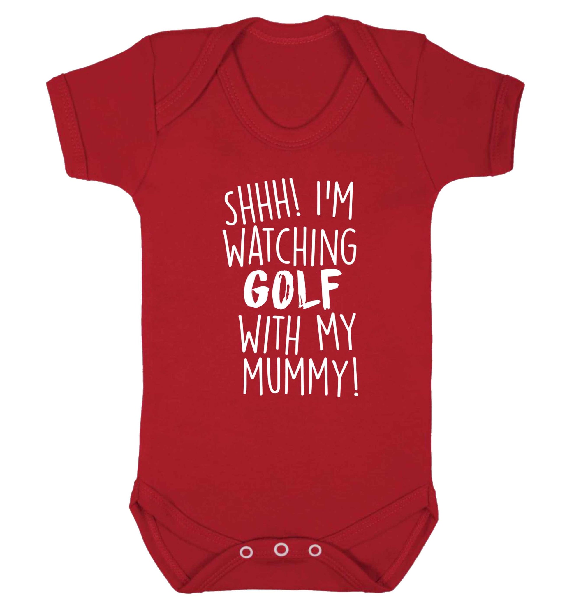 Shh I'm watching golf with my mummy Baby Vest red 18-24 months