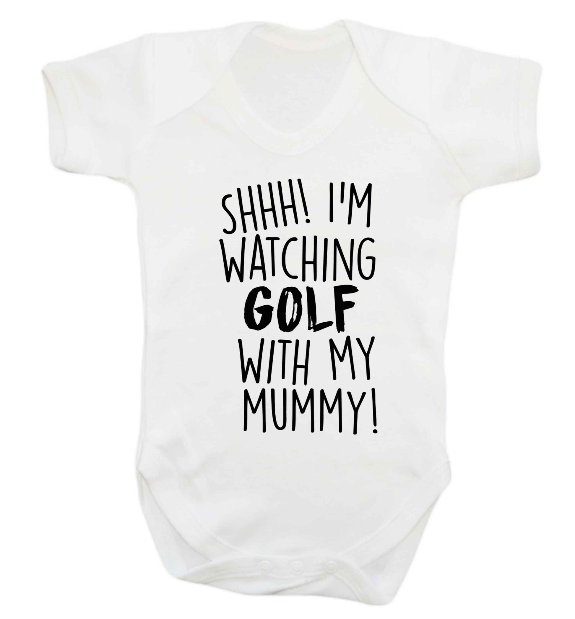 Shh I'm watching golf with my mummy Baby Vest white 18-24 months