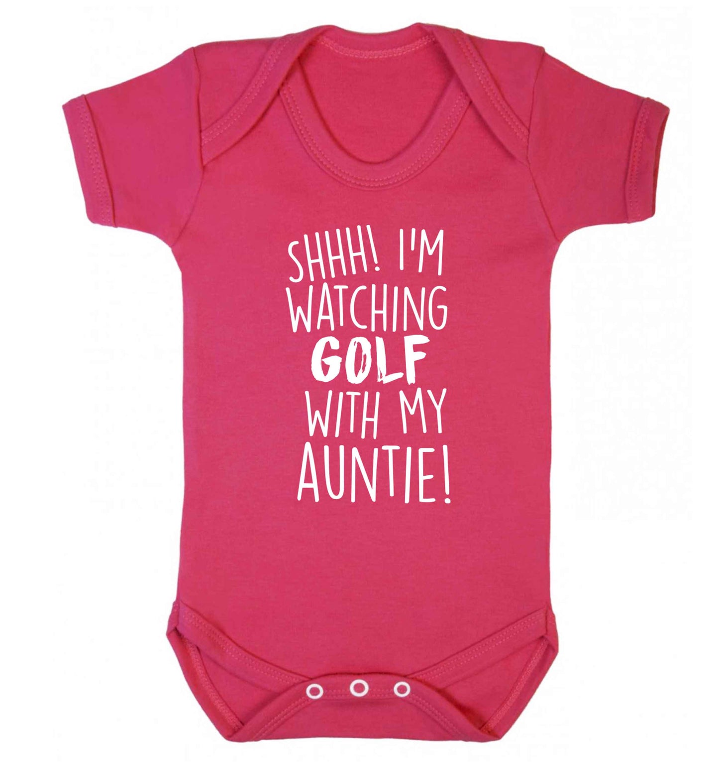 Shh I'm watching golf with my auntie Baby Vest dark pink 18-24 months