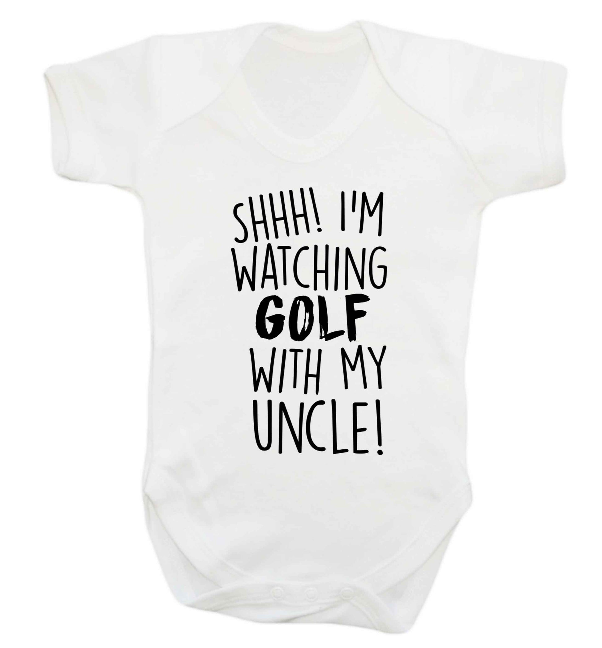 Shh I'm watching golf with my uncle Baby Vest white 18-24 months