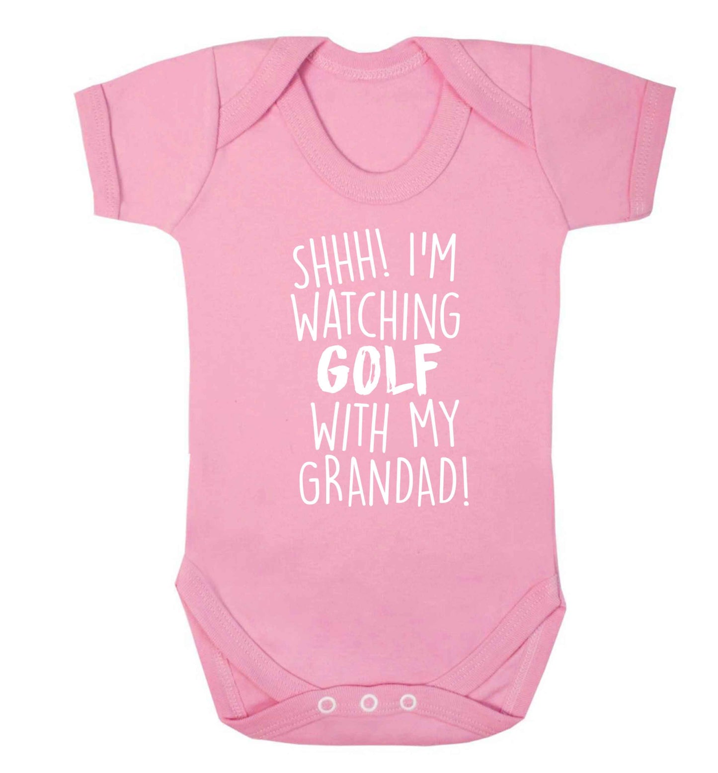 Shh I'm watching golf with my grandad Baby Vest pale pink 18-24 months