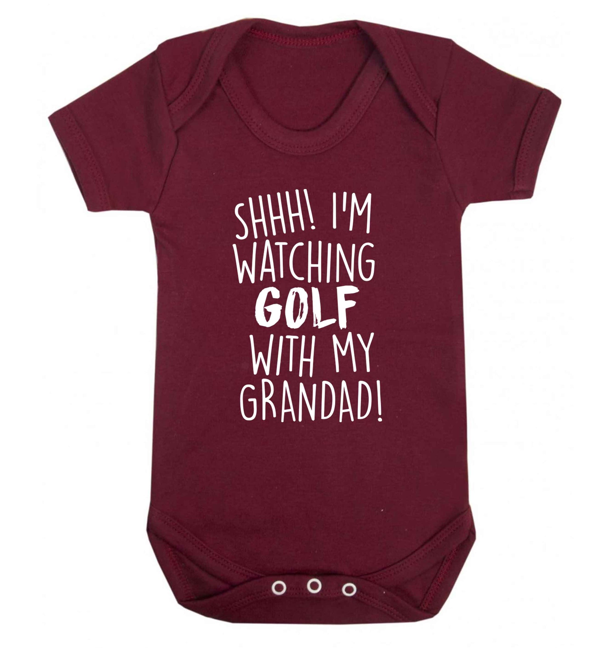 Shh I'm watching golf with my grandad Baby Vest maroon 18-24 months