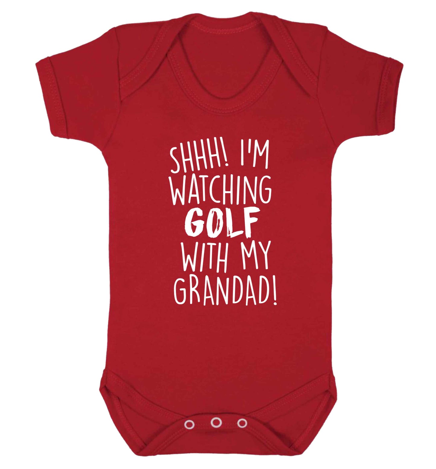 Shh I'm watching golf with my grandad Baby Vest red 18-24 months