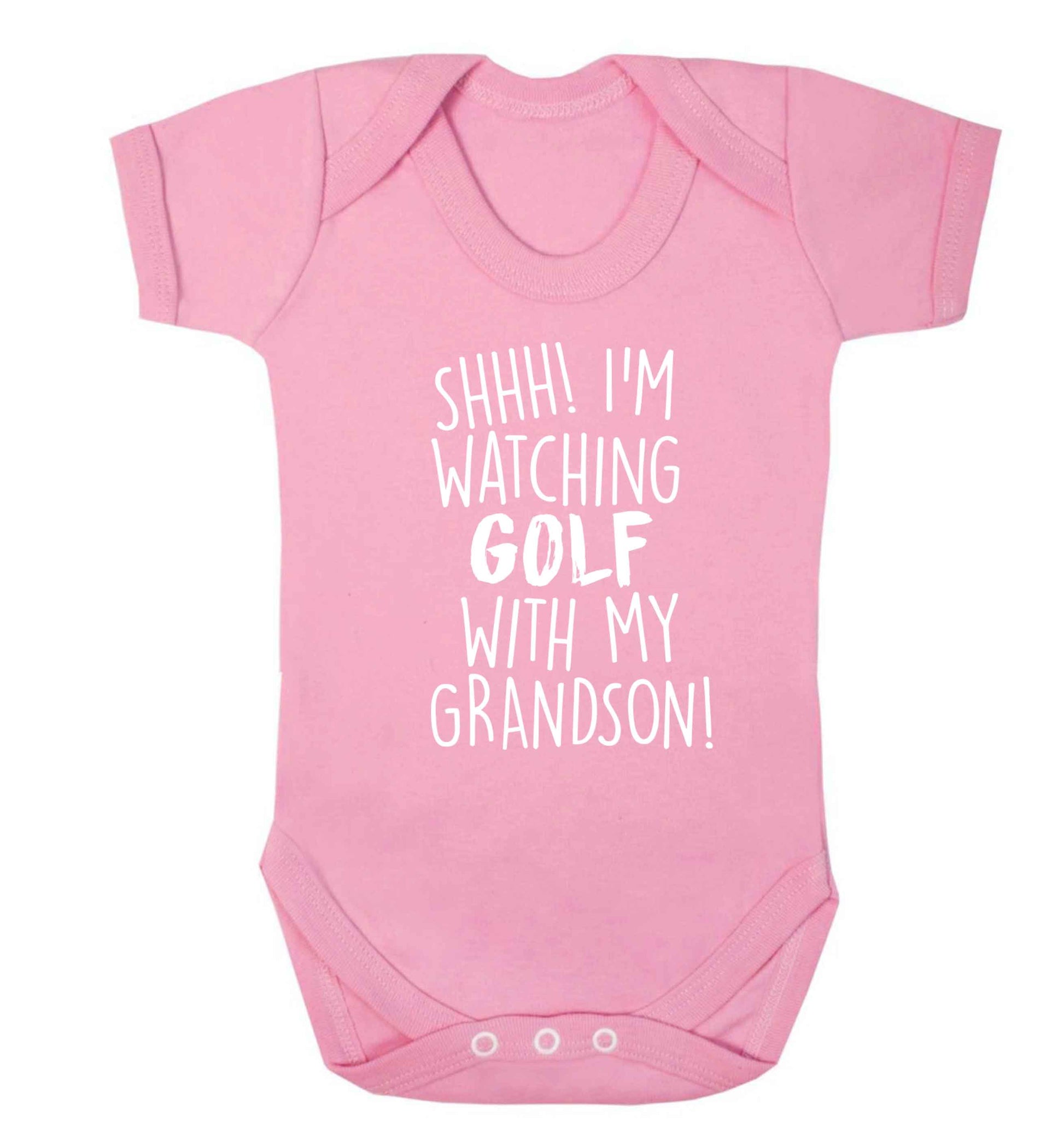 Shh I'm watching golf with my grandsonBaby Vest pale pink 18-24 months