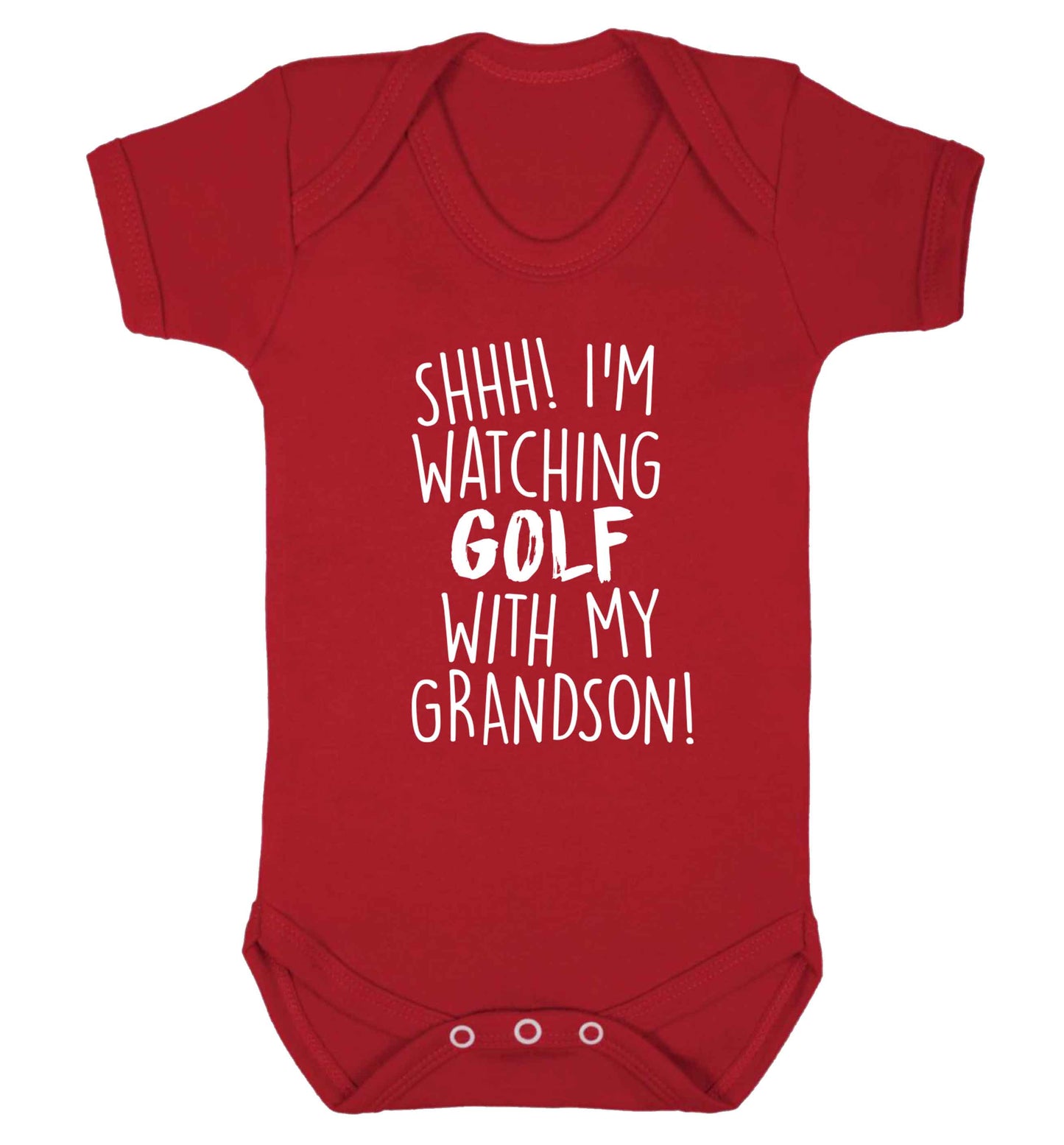 Shh I'm watching golf with my grandsonBaby Vest red 18-24 months