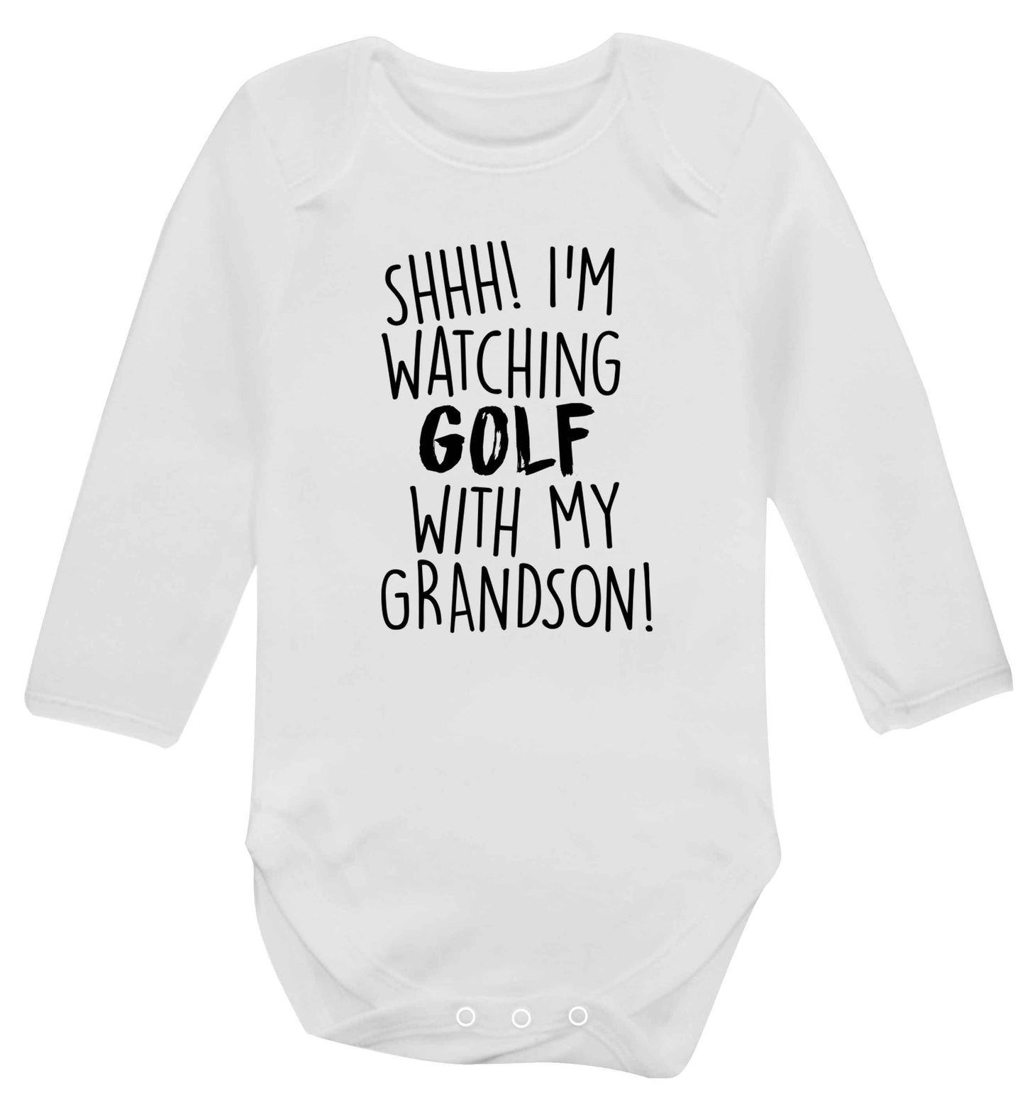 Shh I'm watching golf with my grandsonBaby Vest long sleeved white 6-12 months