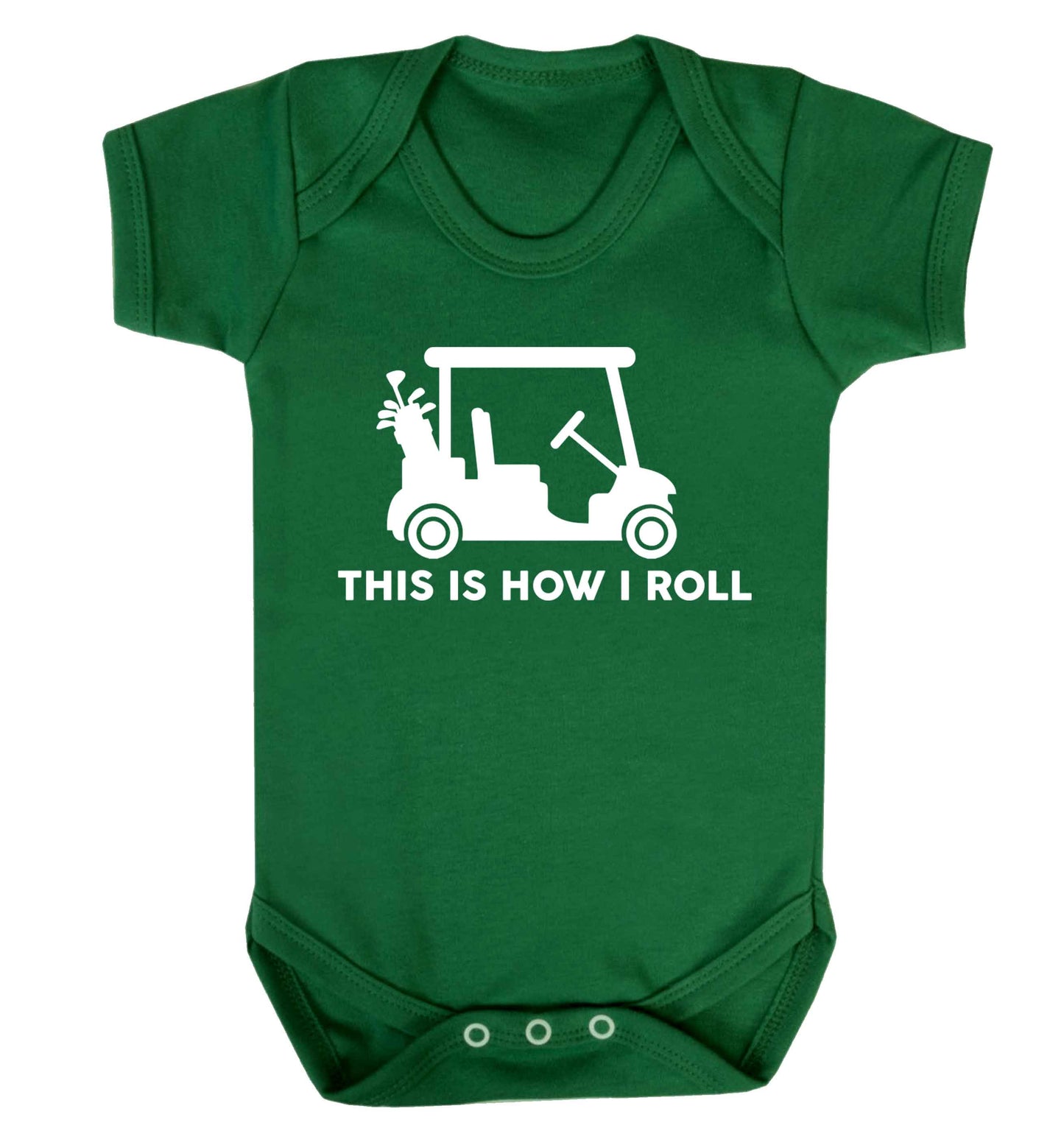 This is how I roll golf cart Baby Vest green 18-24 months