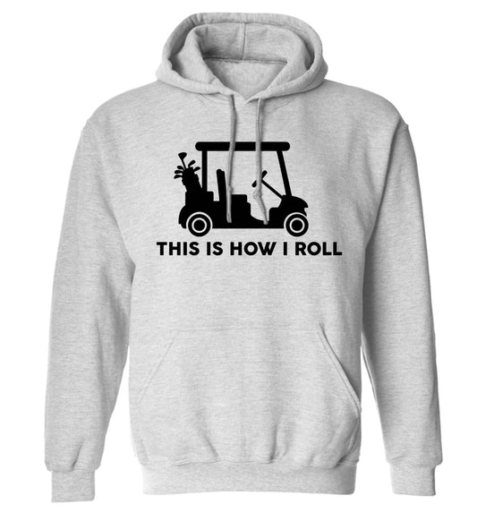 This is how I roll golf cart adults unisex grey hoodie 2XL