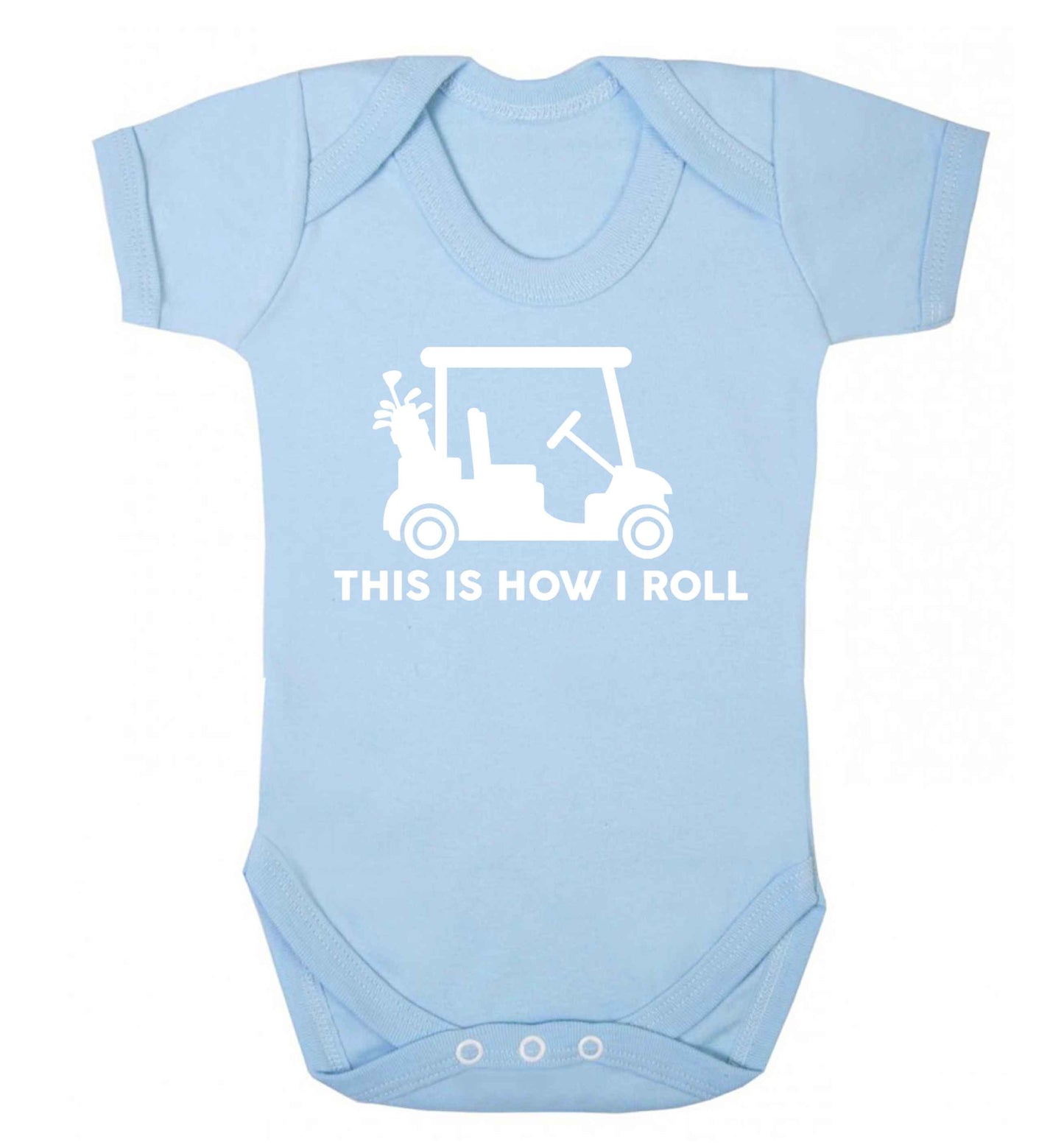 This is how I roll golf cart Baby Vest pale blue 18-24 months
