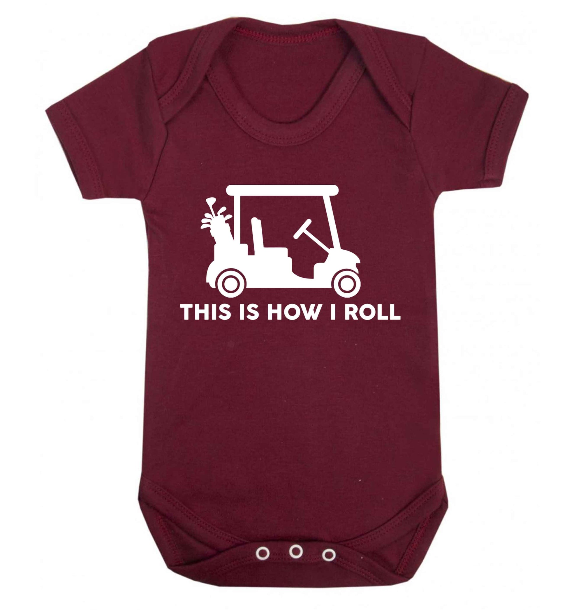 This is how I roll golf cart Baby Vest maroon 18-24 months