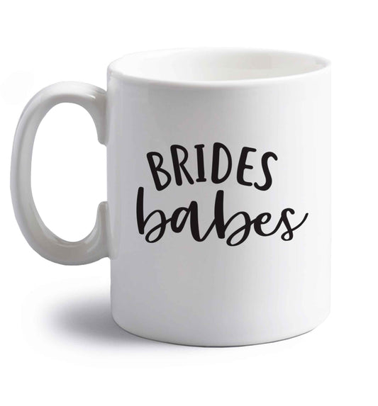 Brides Babes right handed white ceramic mug 