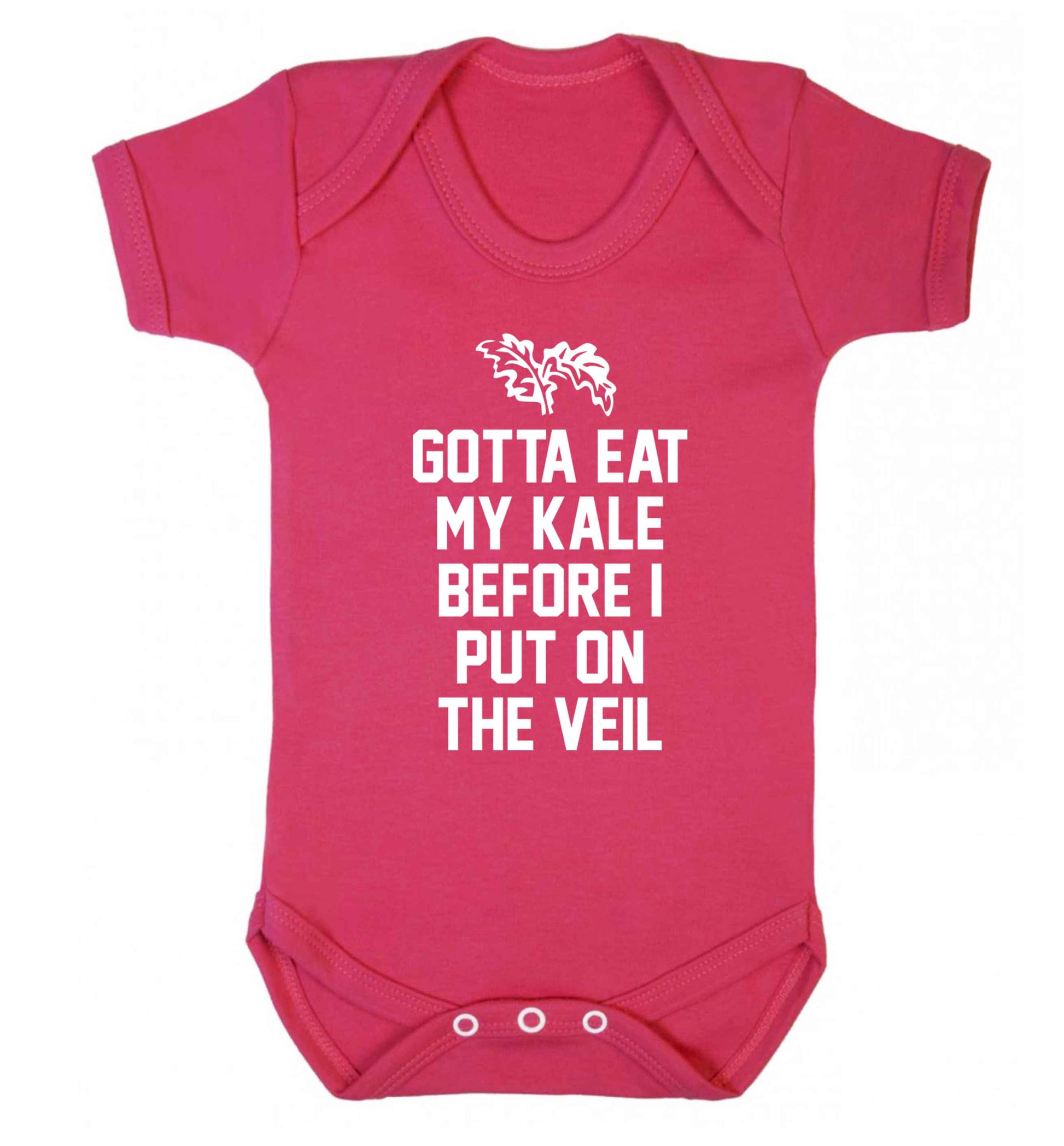 Gotta eat my kale before I put on the veil Baby Vest dark pink 18-24 months